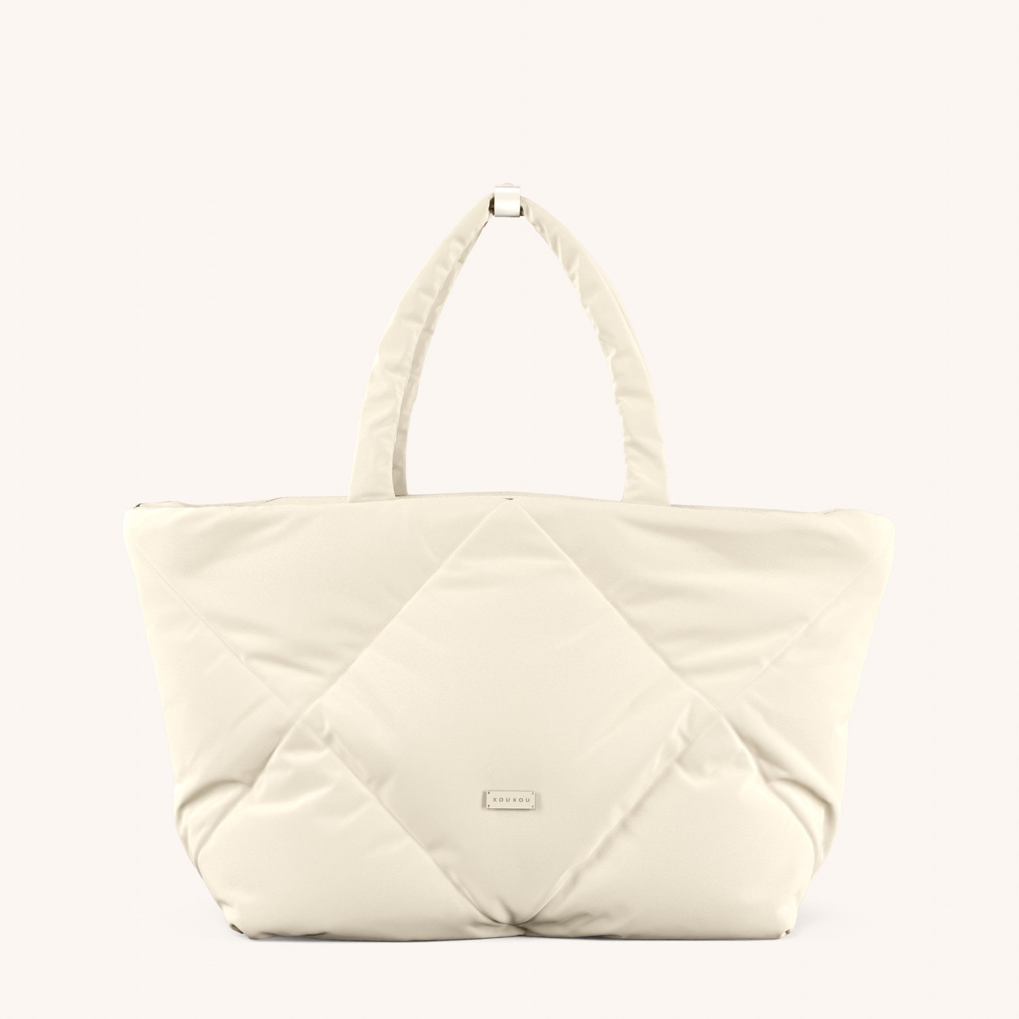 Padded Tote in Chalk Total View | XOUXOU