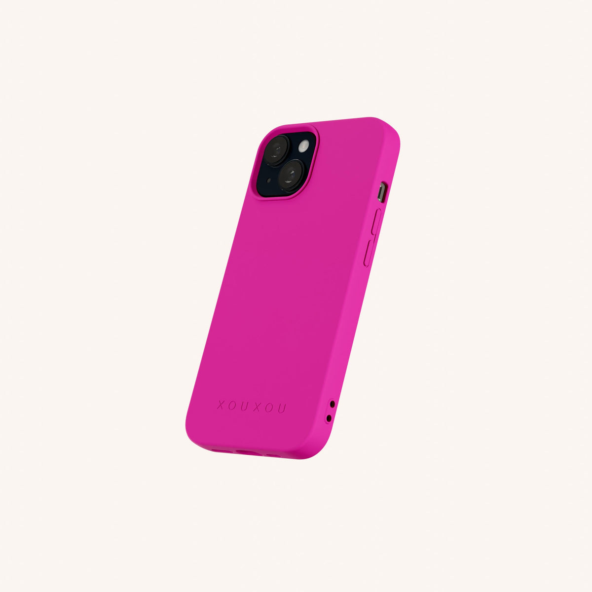 Phone Case for iPhone 13 without MagSafe in Power Pink Perspective View | XOUXOU #phone model_iphone 13