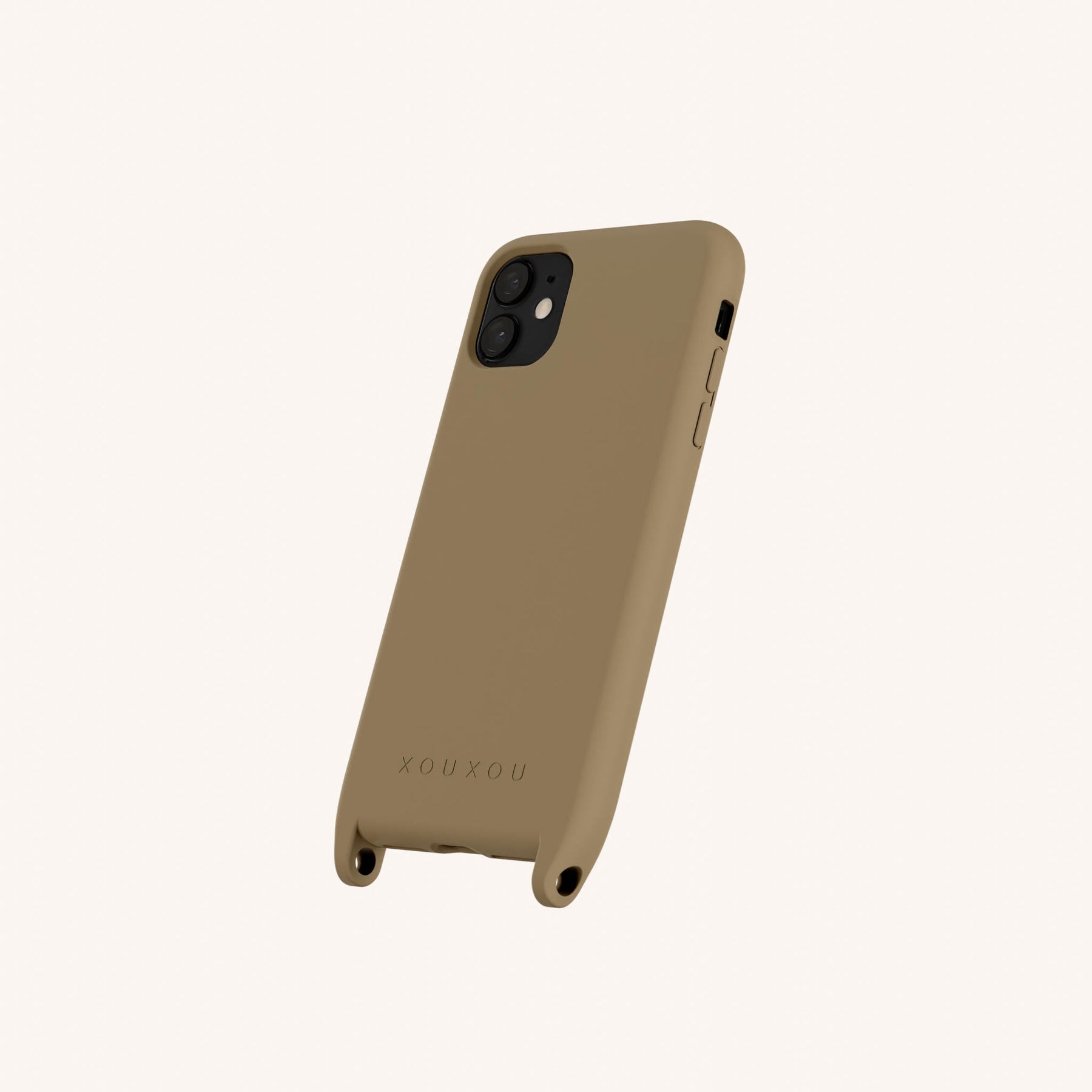 Phone Case with Eyelets in Taupe