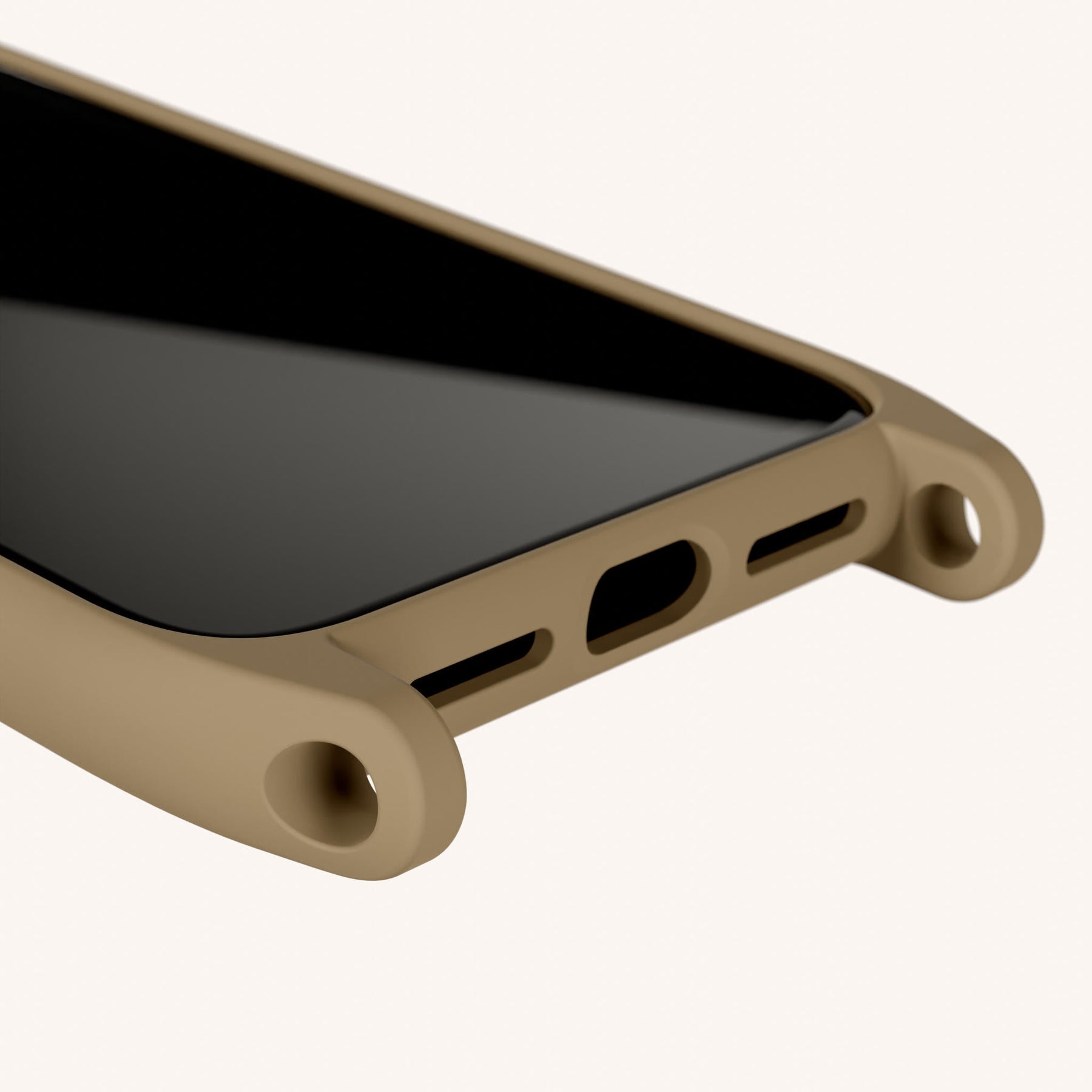 Phone Case with Eyelets in Taupe