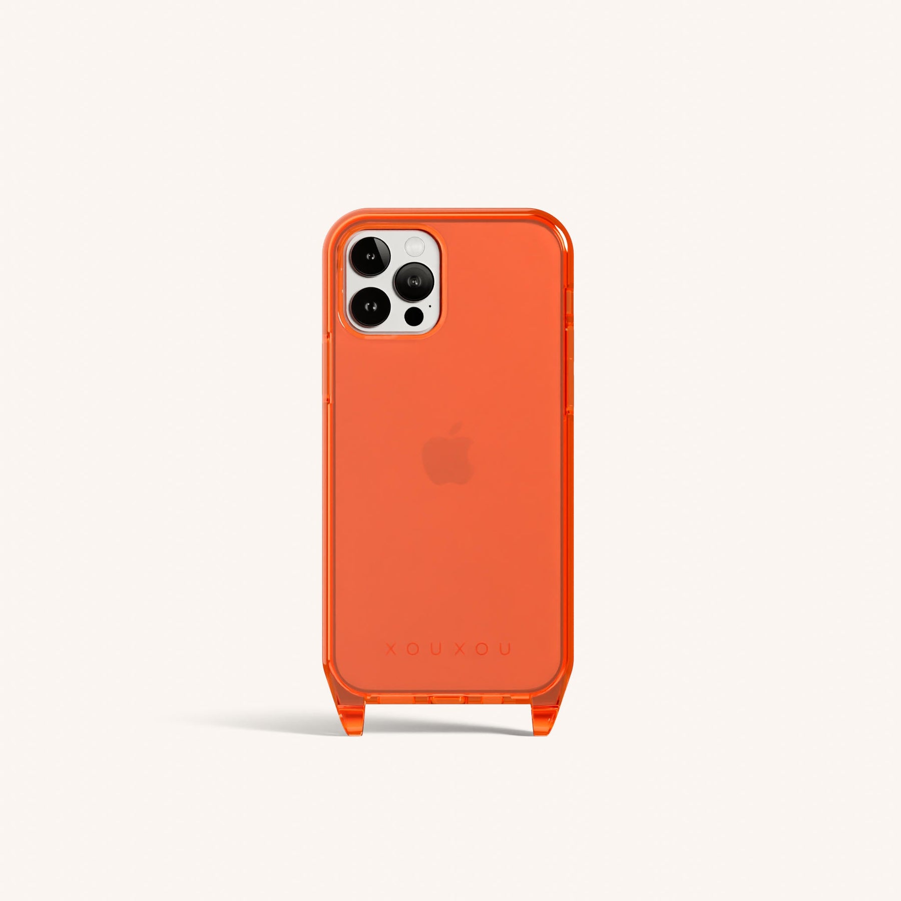 Handyhülle mit Ösen in Neon Orange transparent