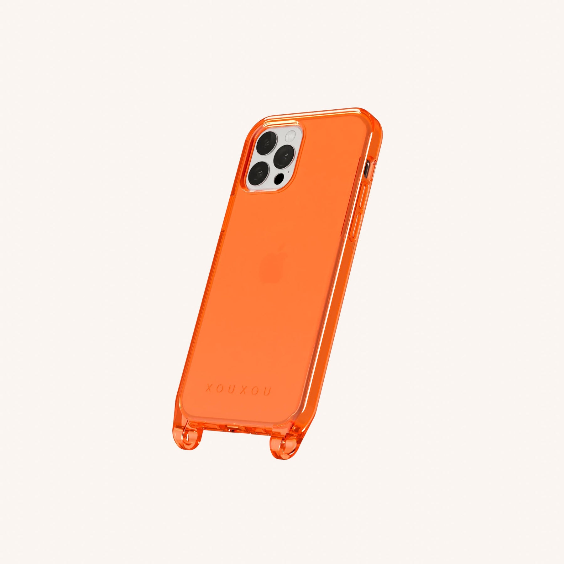 Handyhülle mit Ösen in Neon Orange transparent