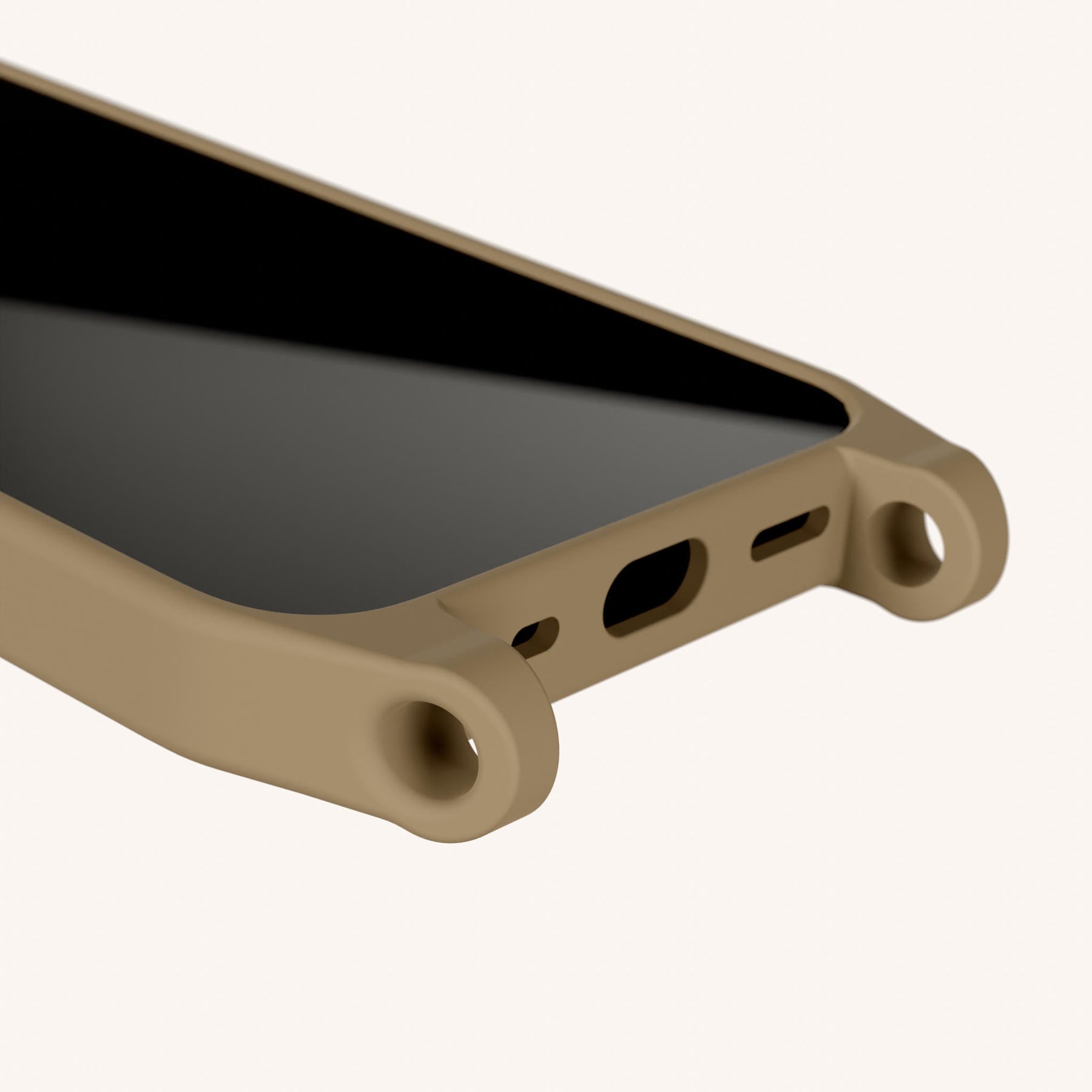 Phone Case with Eyelets in Taupe