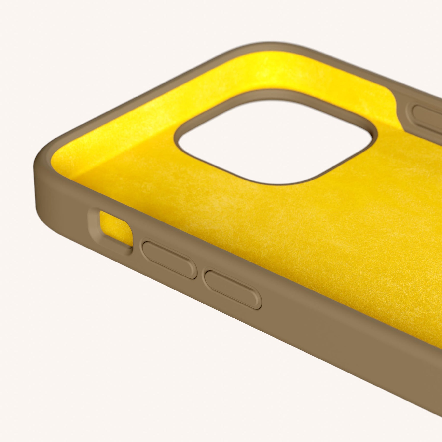 Phone Case with Eyelets in Taupe