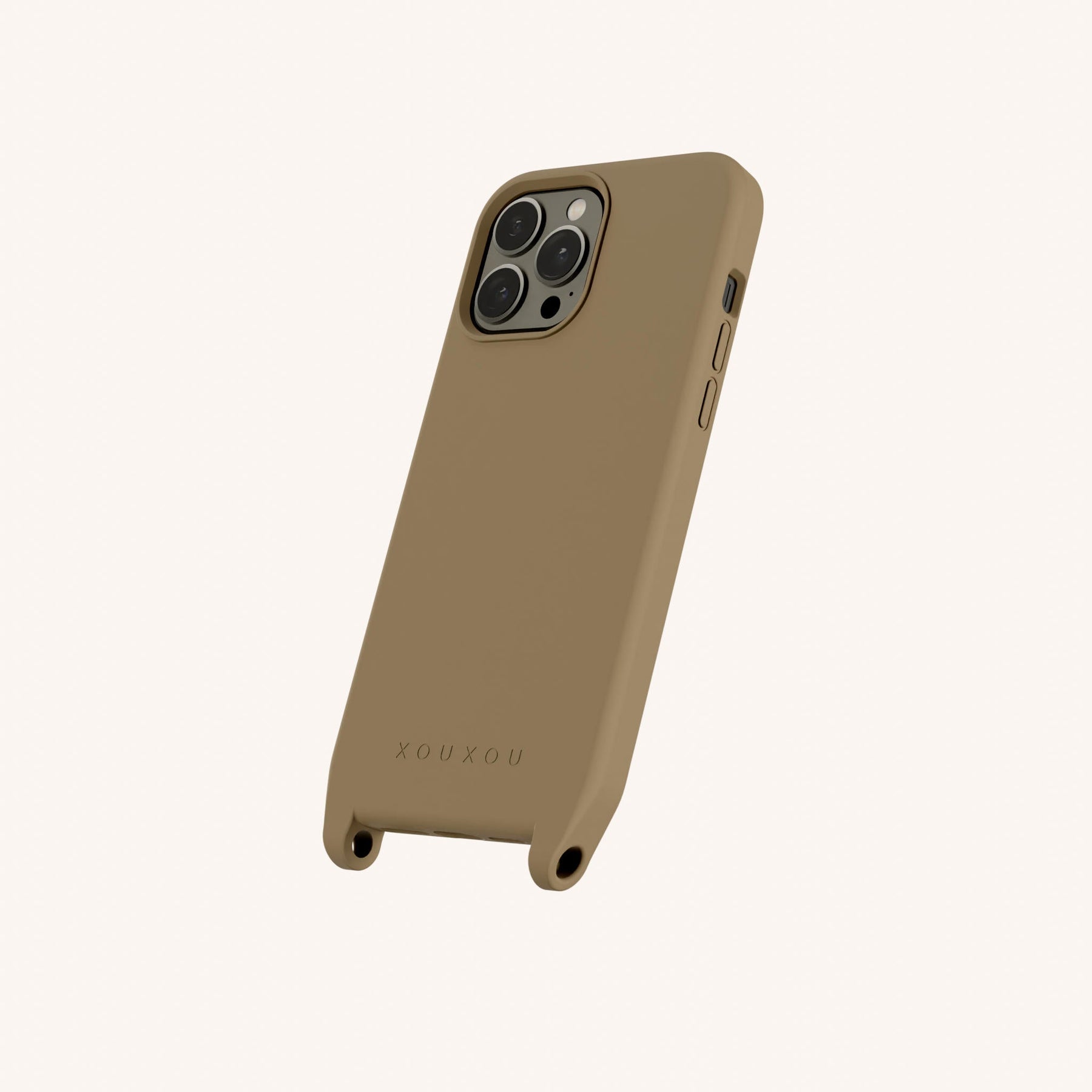 Phone Case with Eyelets in Taupe
