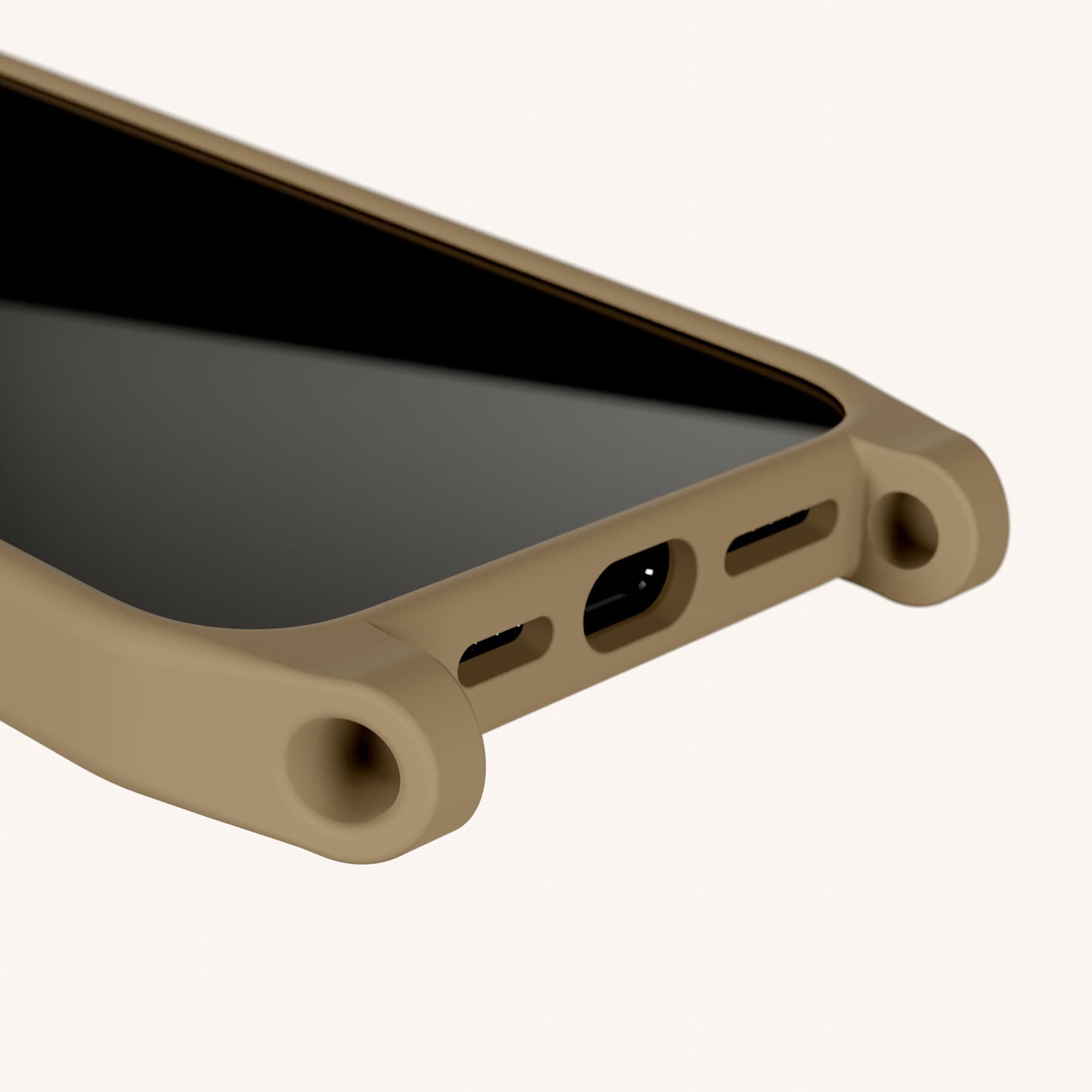 Phone Case with Eyelets in Taupe