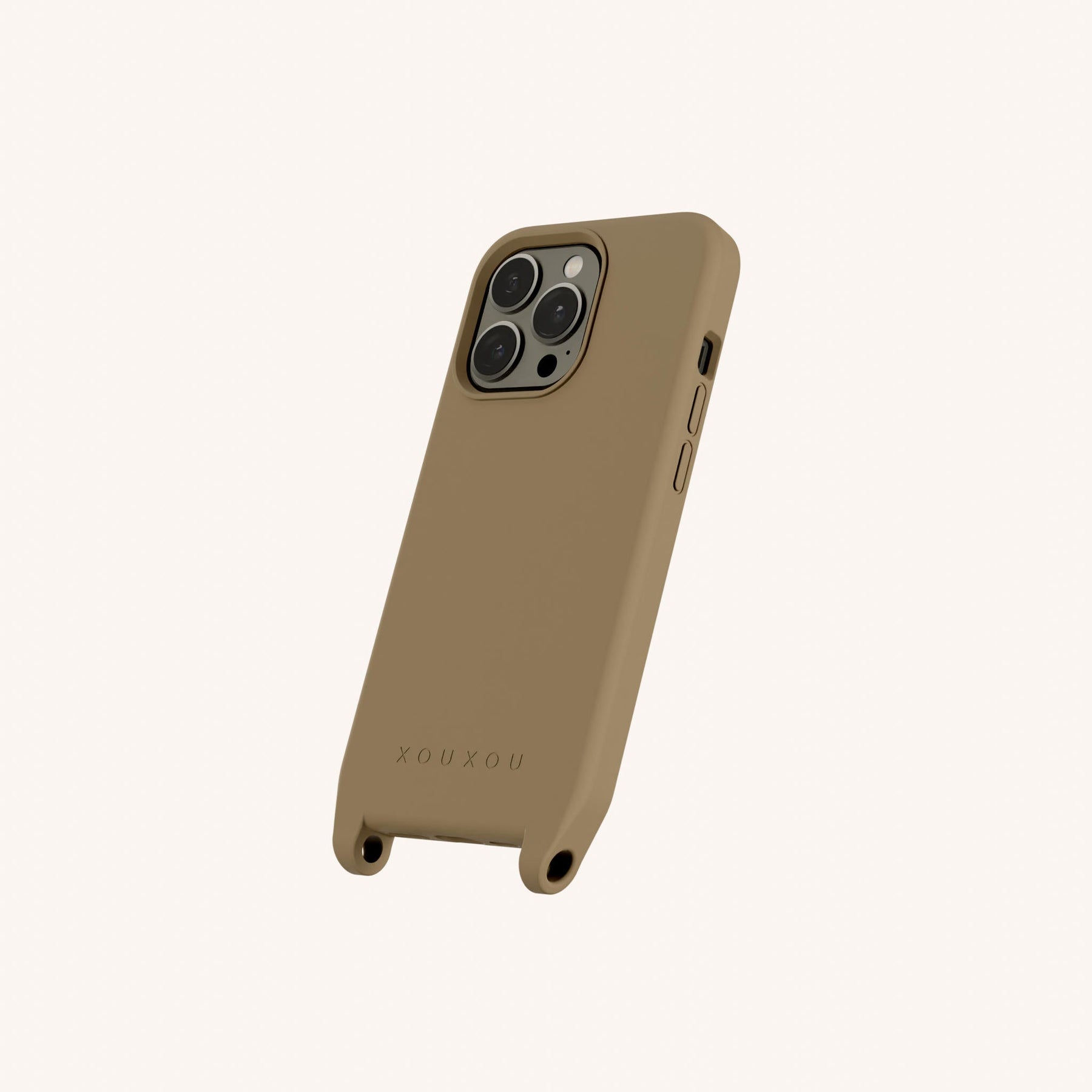 Phone Case with Eyelets in Taupe