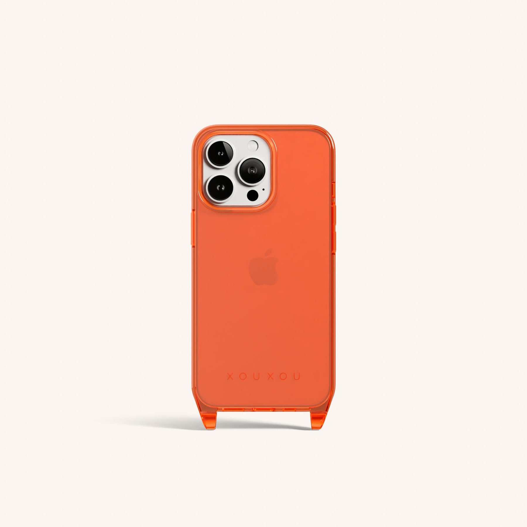 Handyhülle mit Ösen in Neon Orange transparent