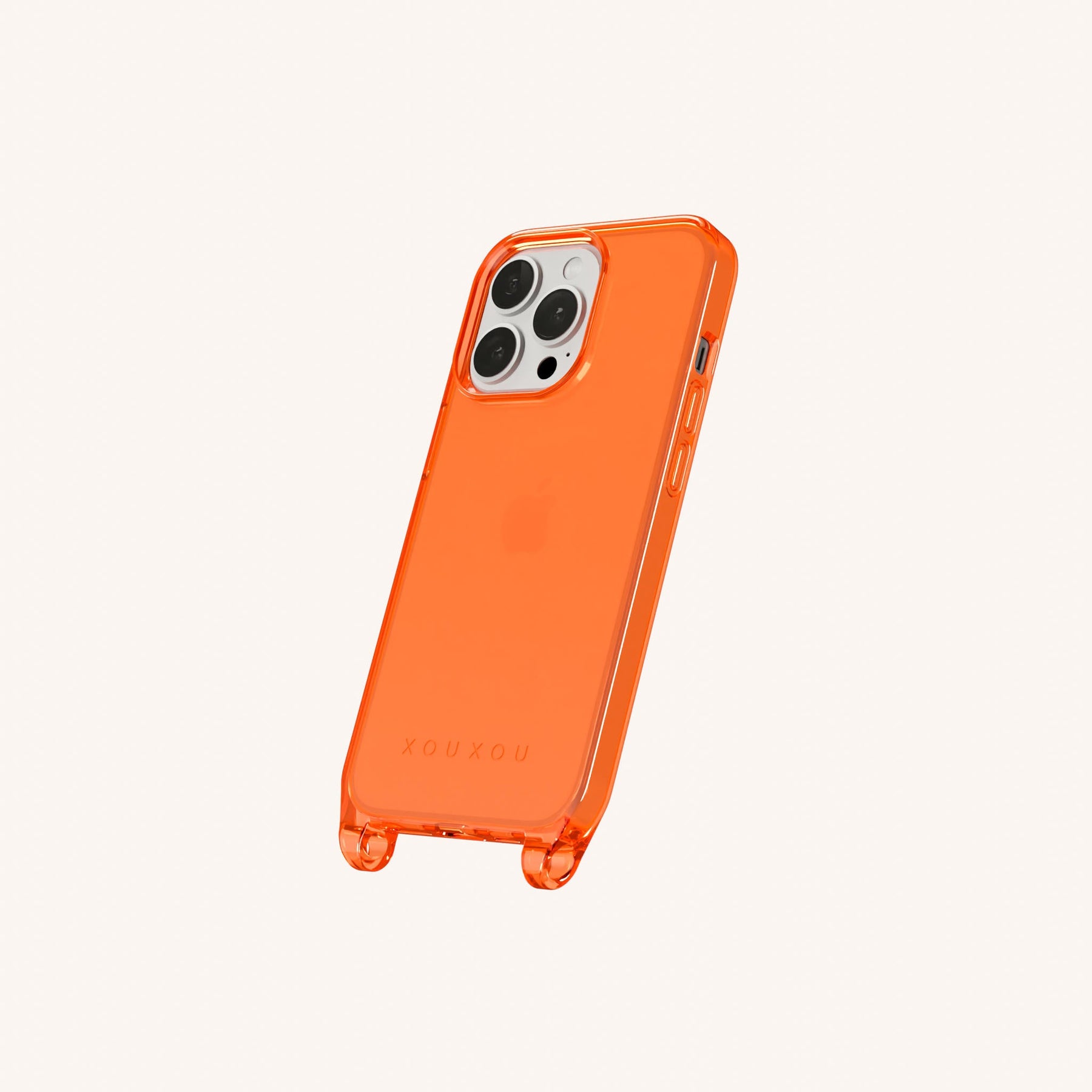 Handyhülle mit Ösen in Neon Orange transparent