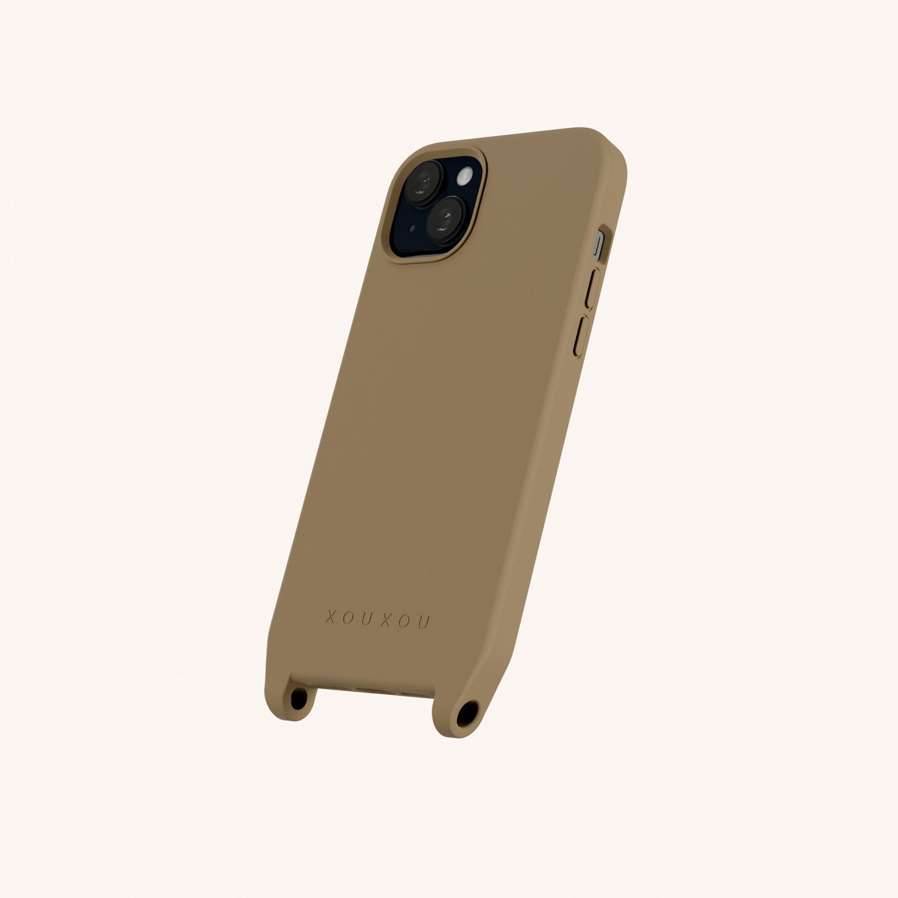 Phone Case with Eyelets in Taupe