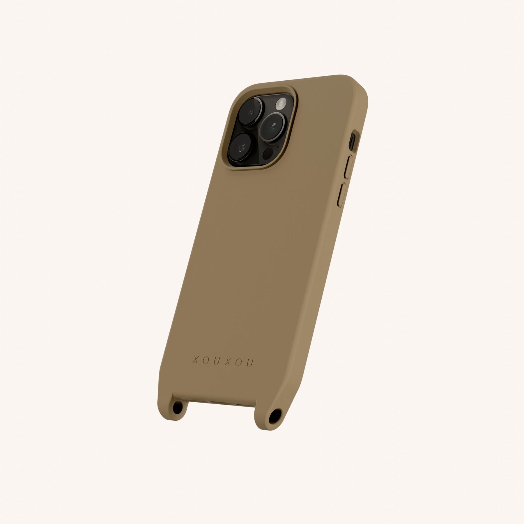 Phone Case with Eyelets in Taupe