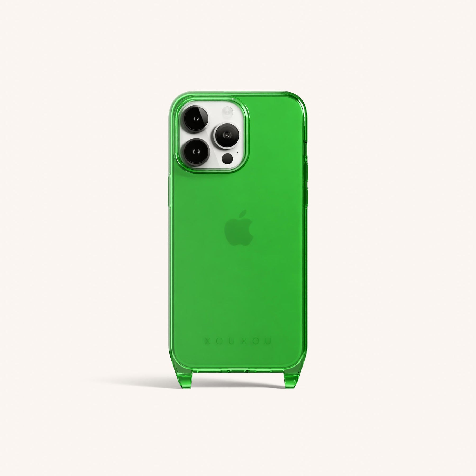 Handyhülle mit Ösen in Neon Grün transparent