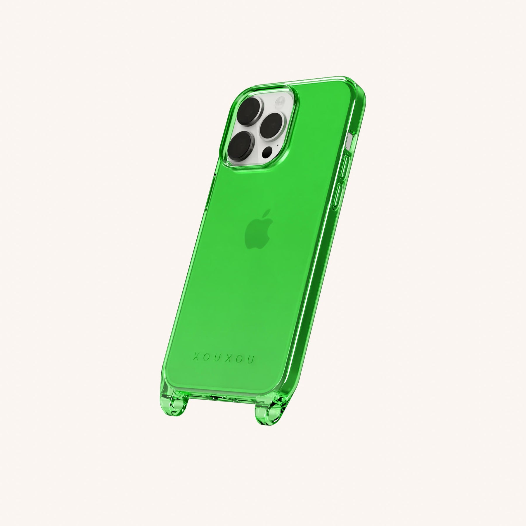 Handyhülle mit Ösen in Neon Grün transparent