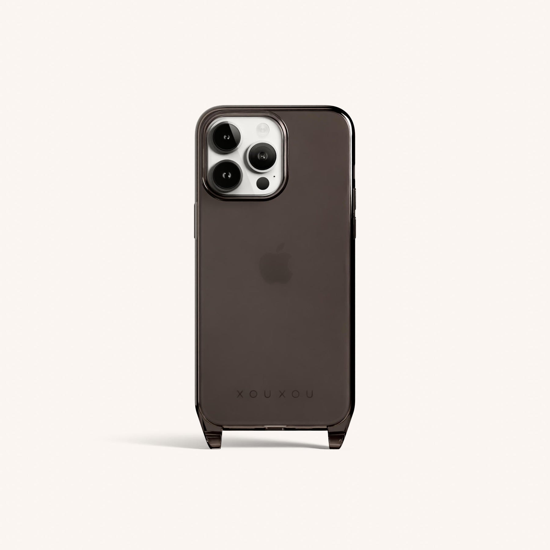 Handyhülle mit Ösen in Grau transparent