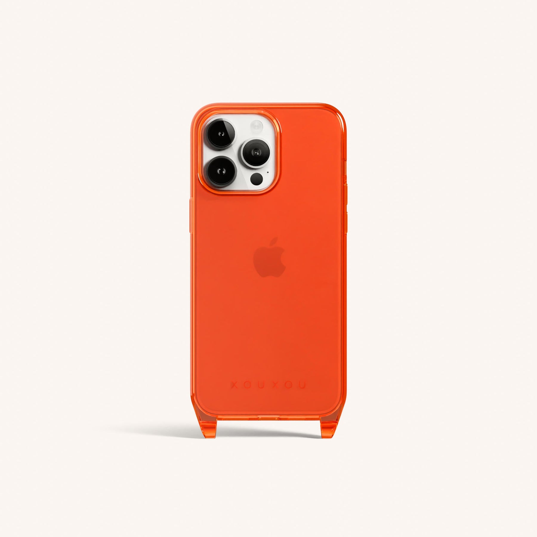 Handyhülle mit Ösen in Neon Orange transparent