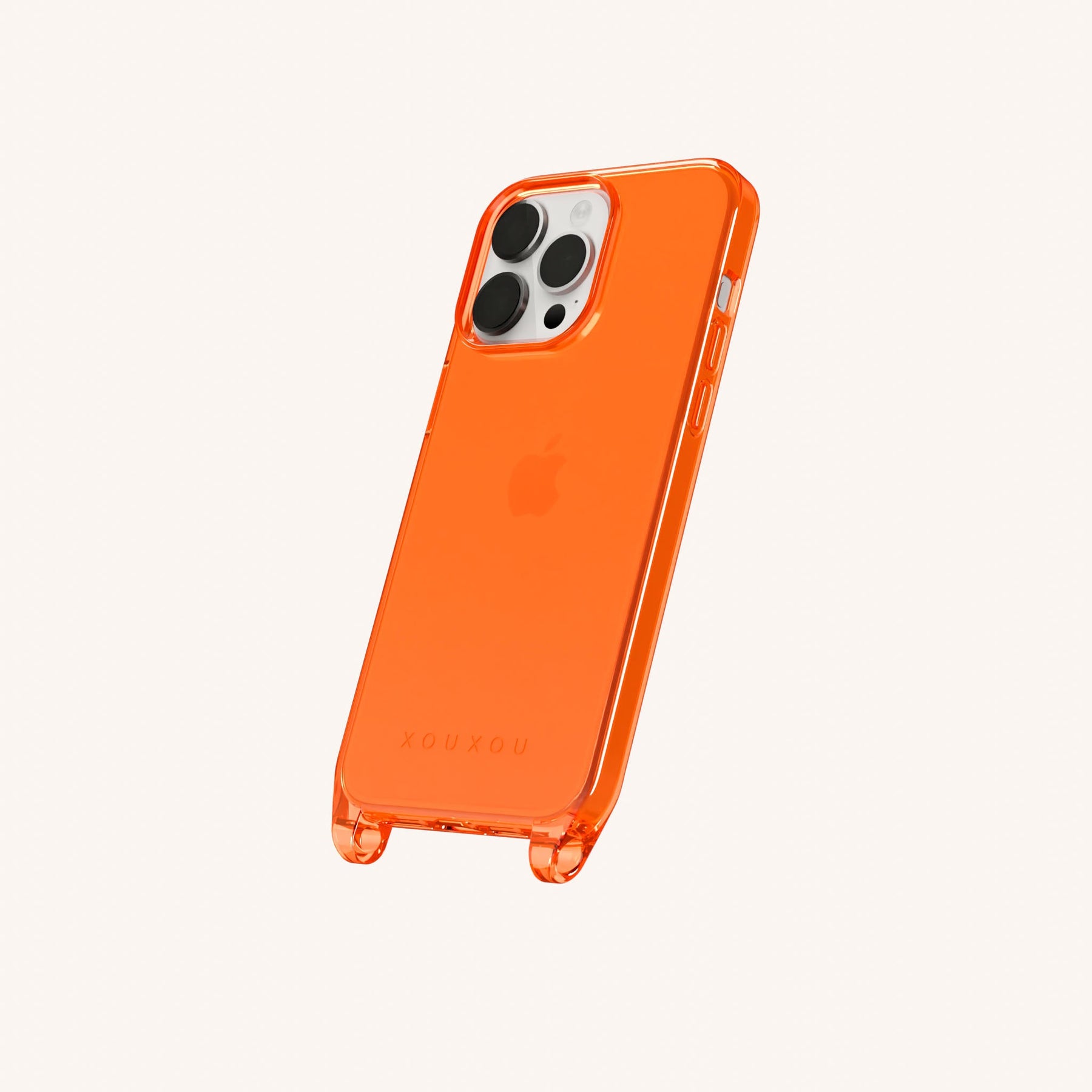 Handyhülle mit Ösen in Neon Orange transparent