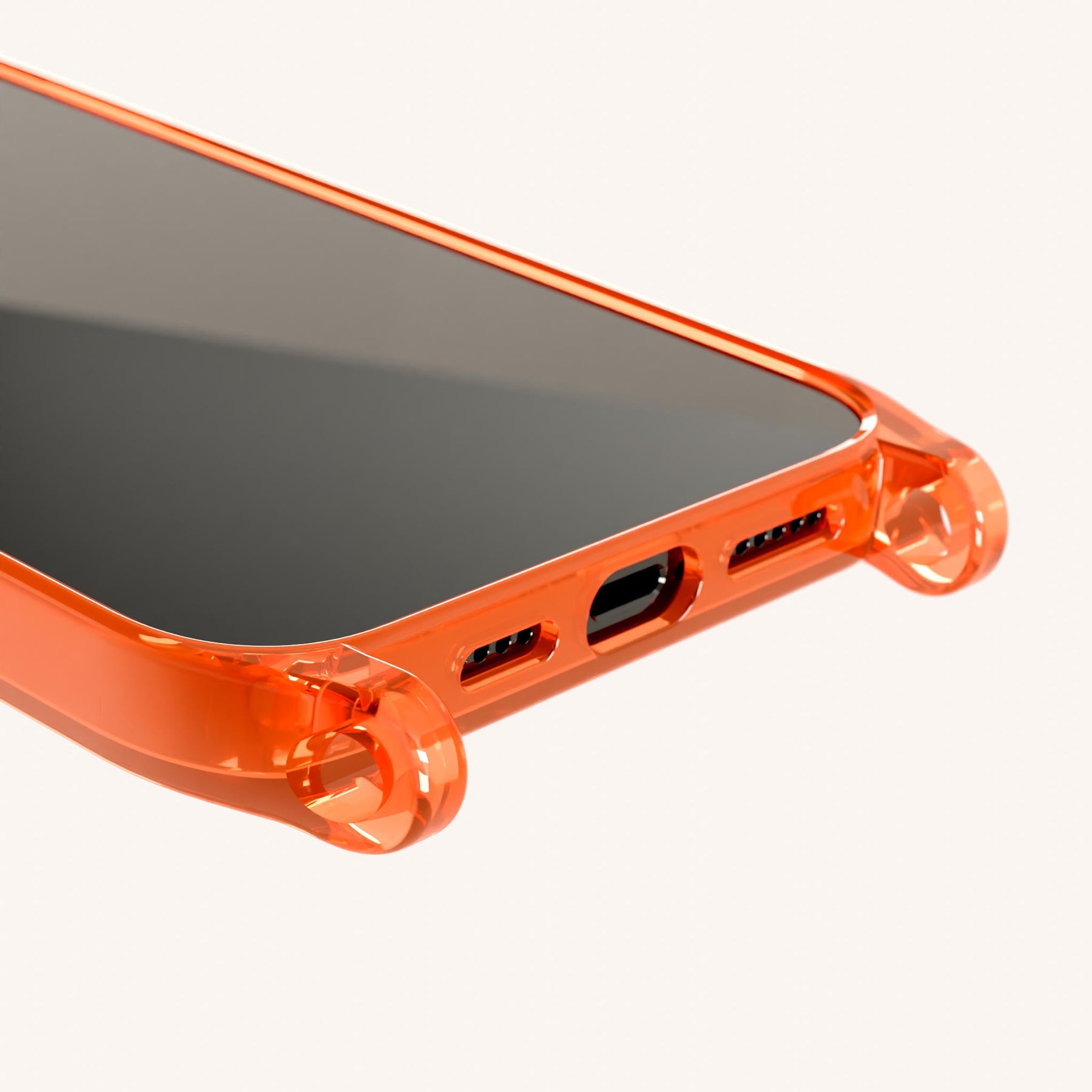 Handyhülle mit Ösen in Neon Orange transparent