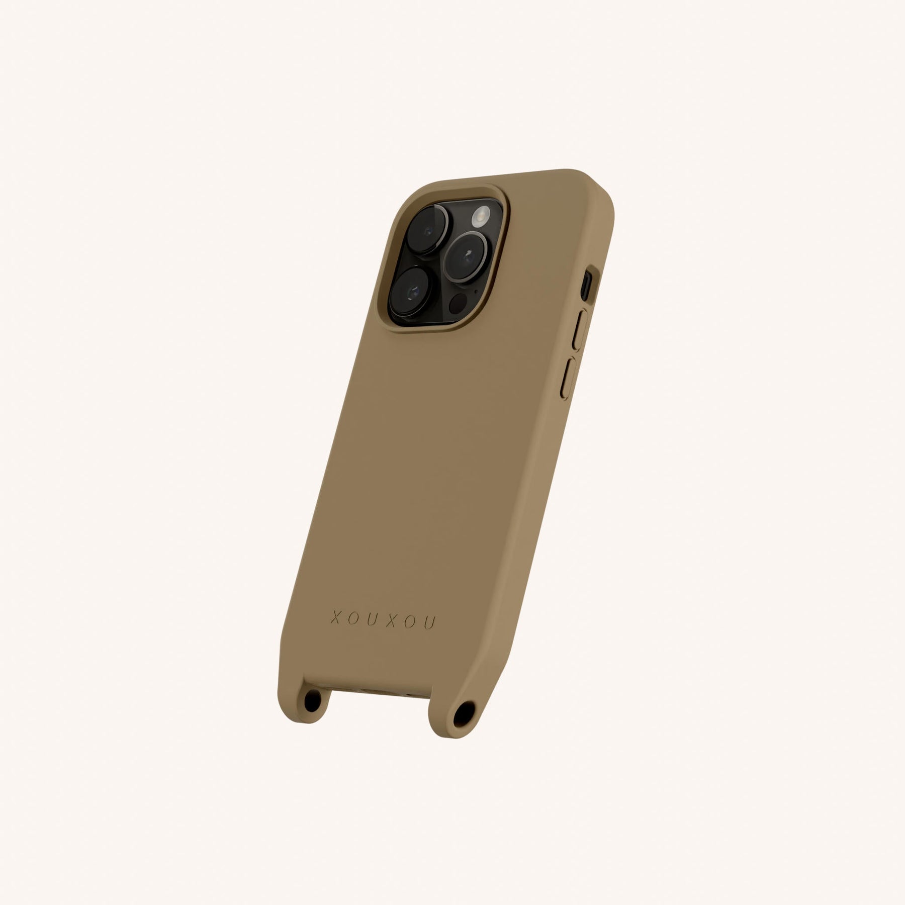 Phone Case with Eyelets in Taupe
