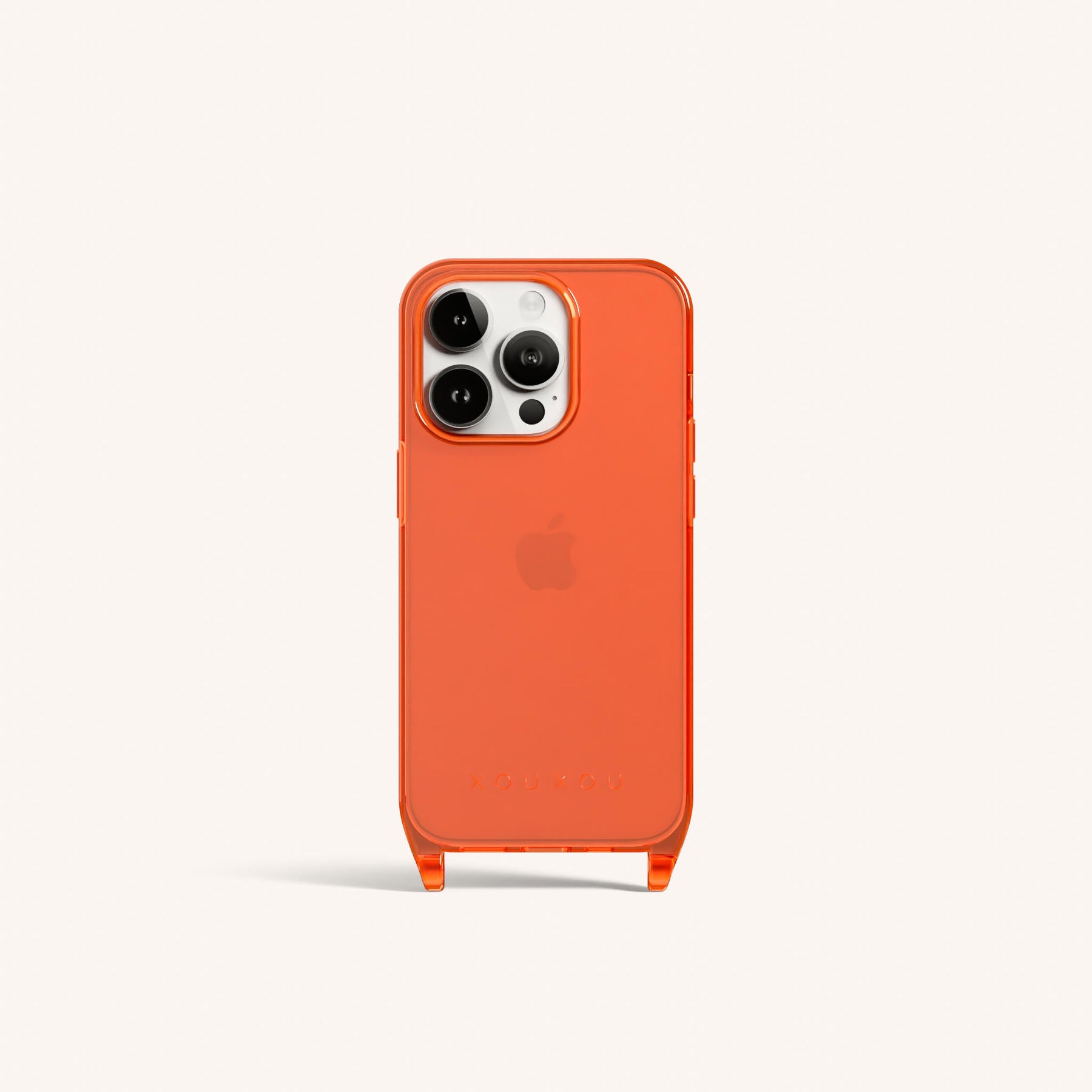 Handyhülle mit Ösen in Neon Orange transparent
