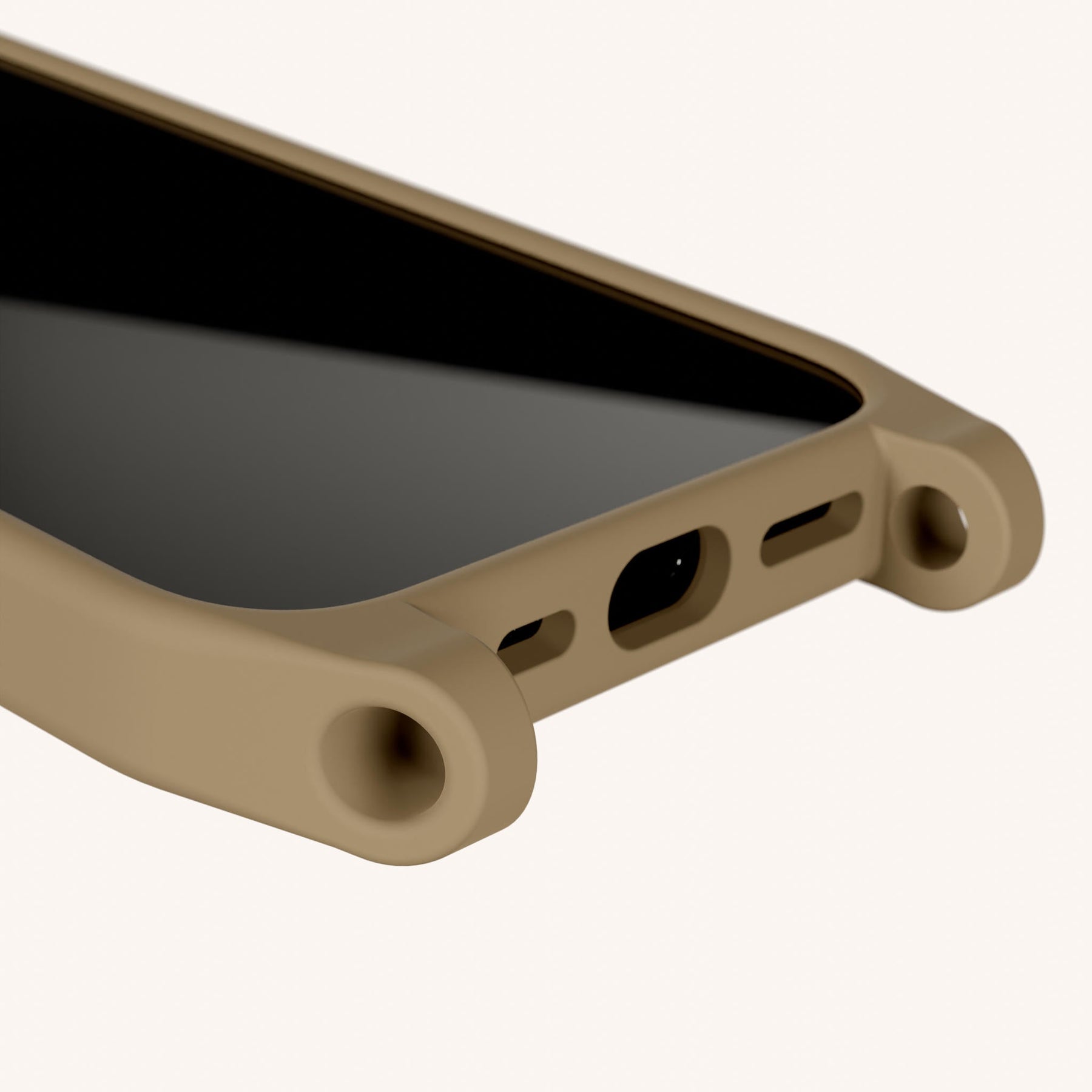 Phone Case with Eyelets in Taupe