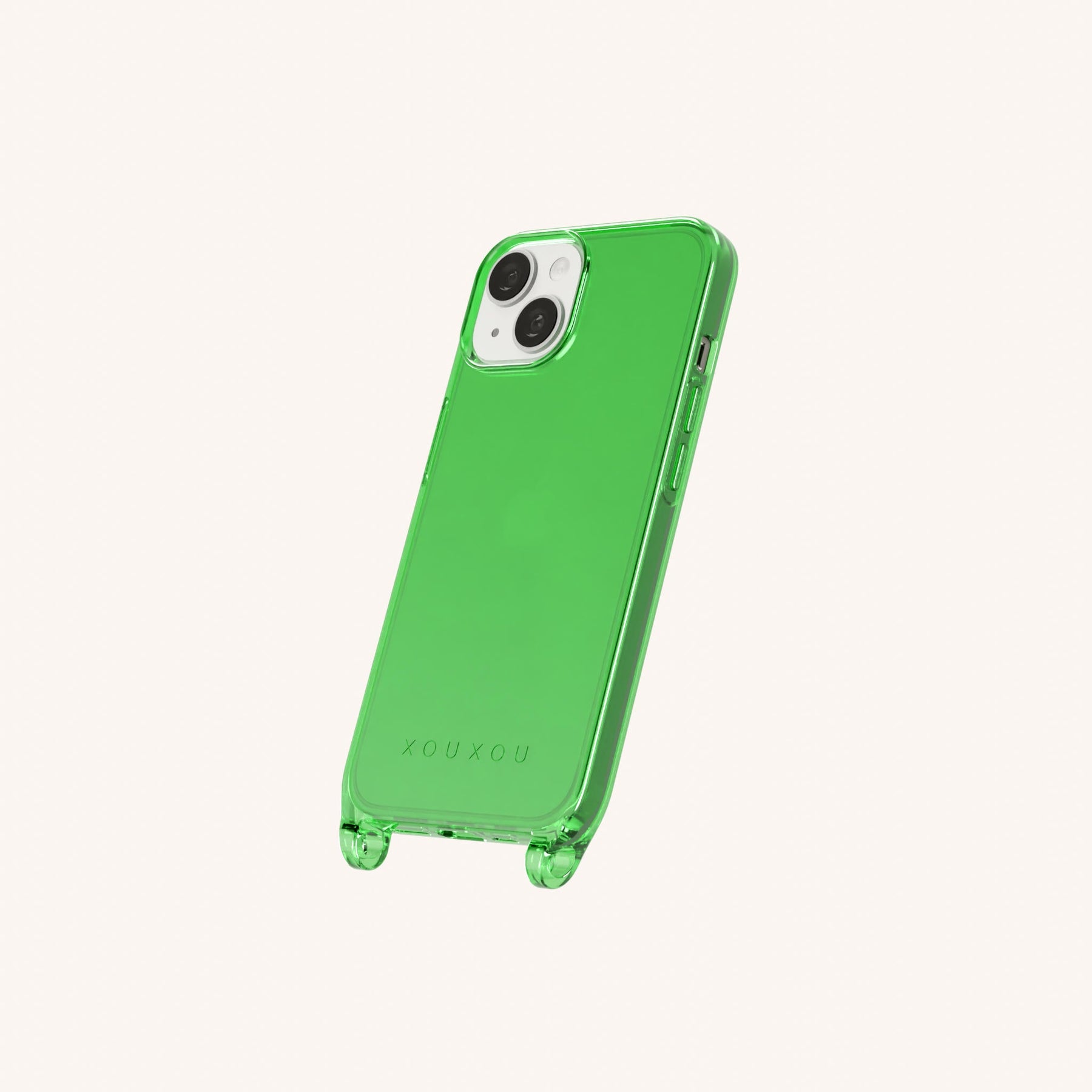 Handyhülle mit Ösen in Neon Grün transparent