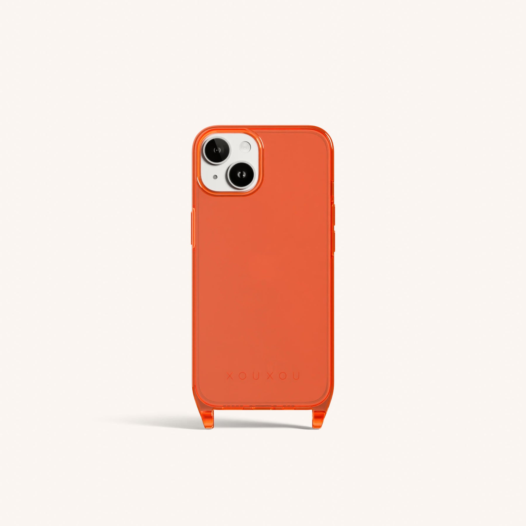 Handyhülle mit Ösen in Neon Orange transparent