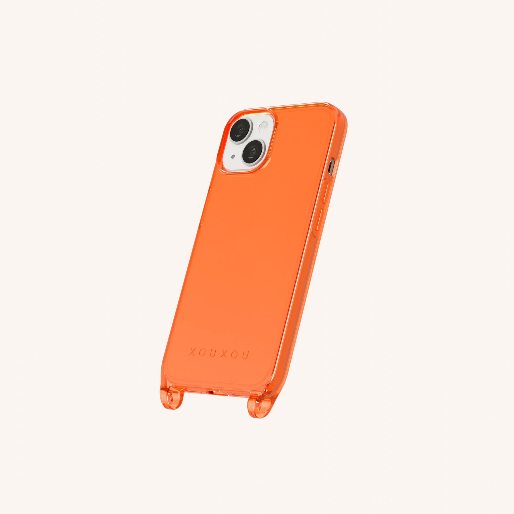 Handyhülle mit Ösen in Neon Orange transparent
