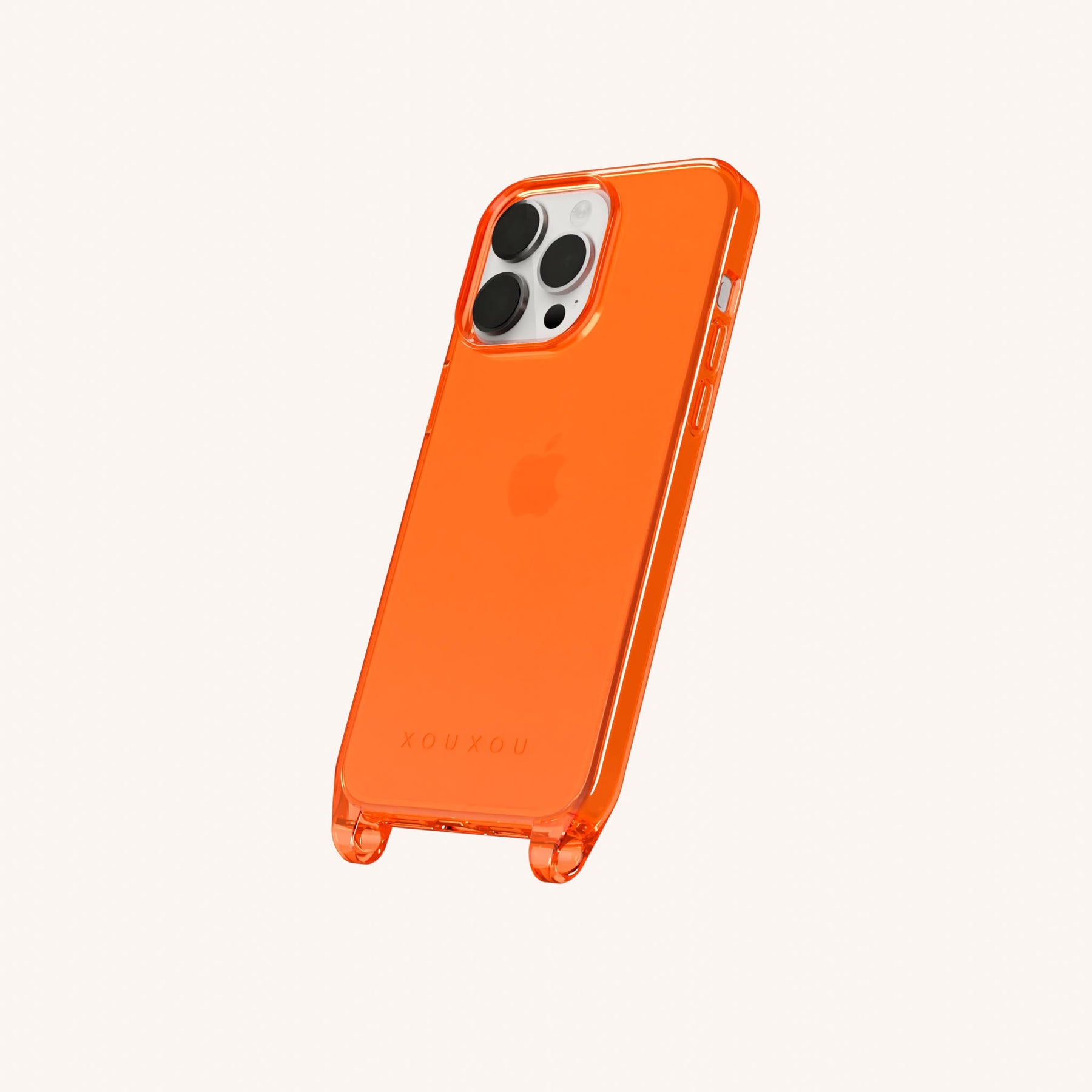 Handyhülle mit Ösen in Neon Orange transparent