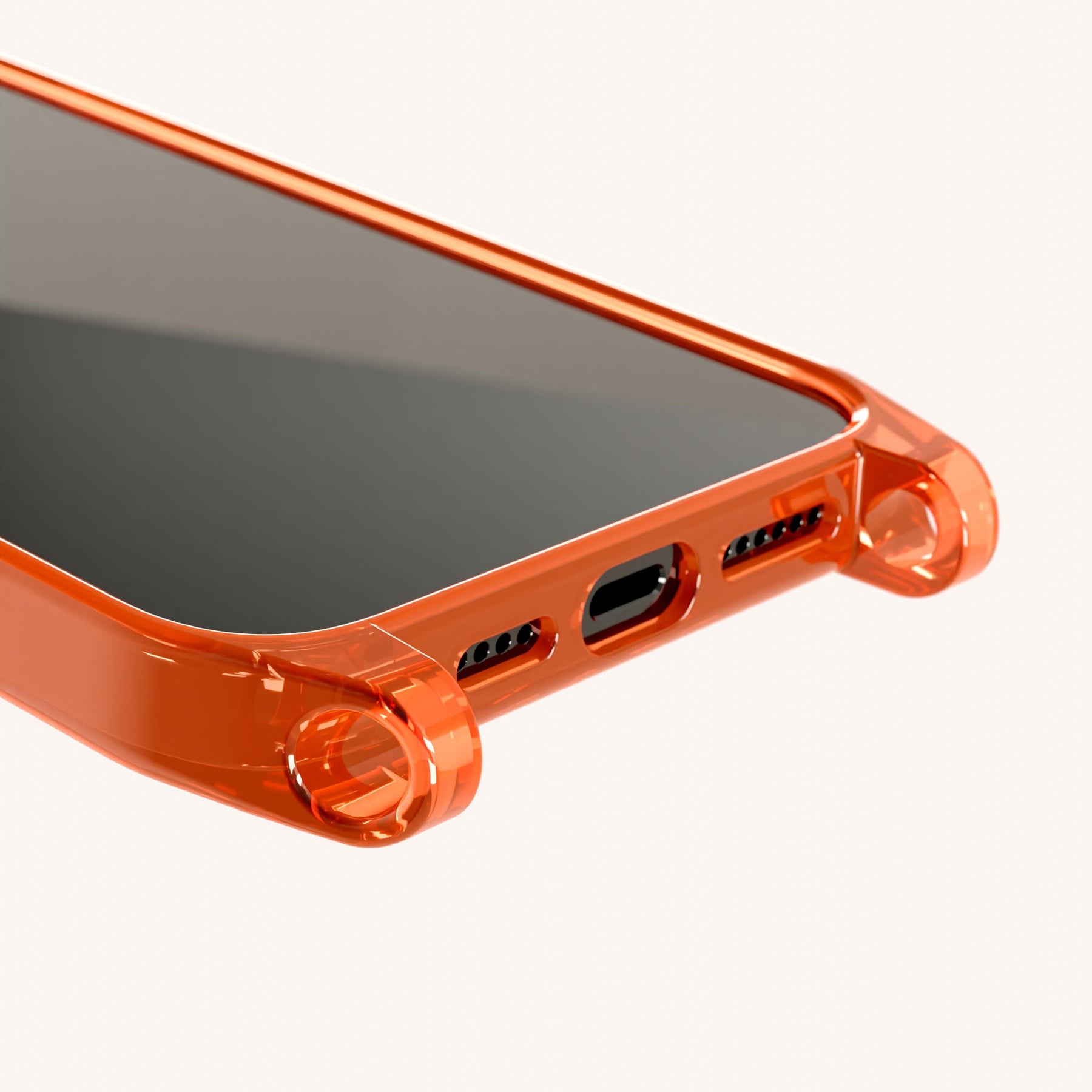 Handyhülle mit Ösen in Neon Orange transparent