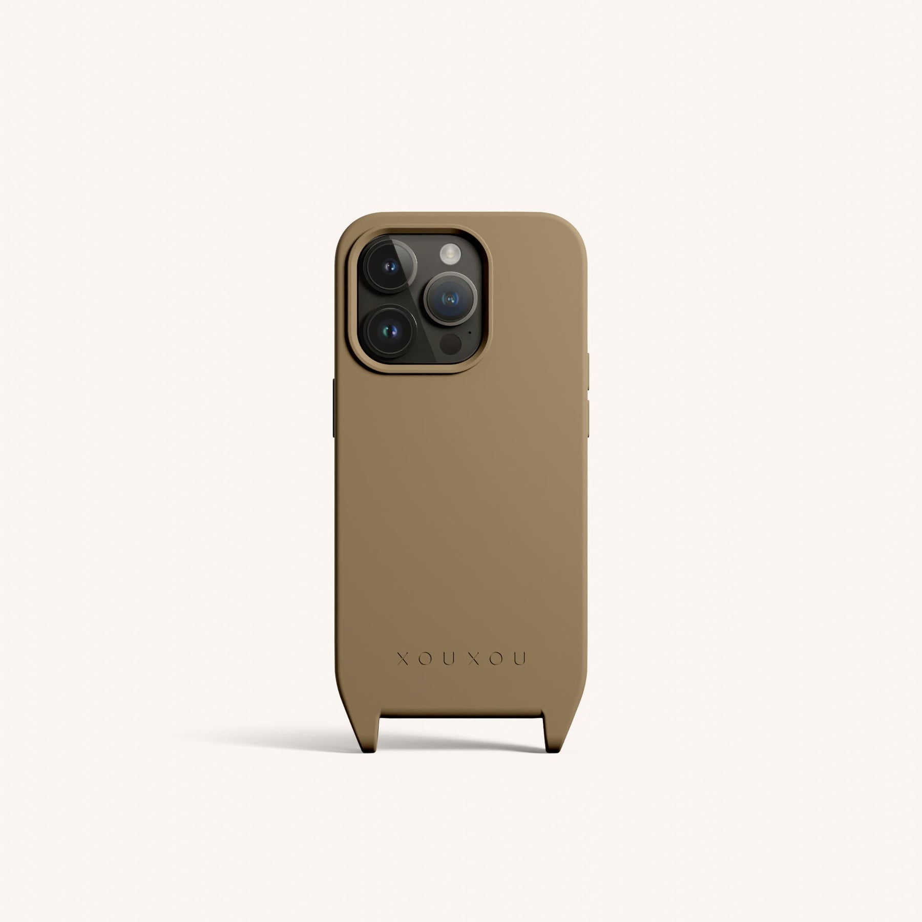 Phone Case with Eyelets in Taupe