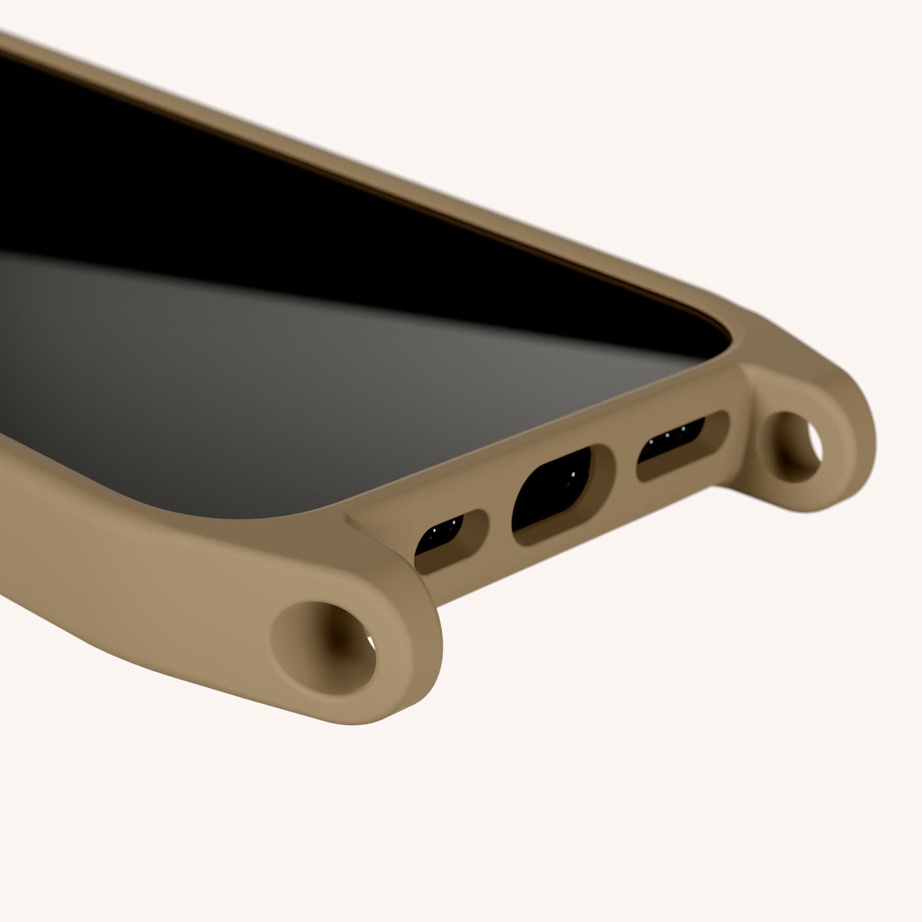 Phone Case with Eyelets in Taupe