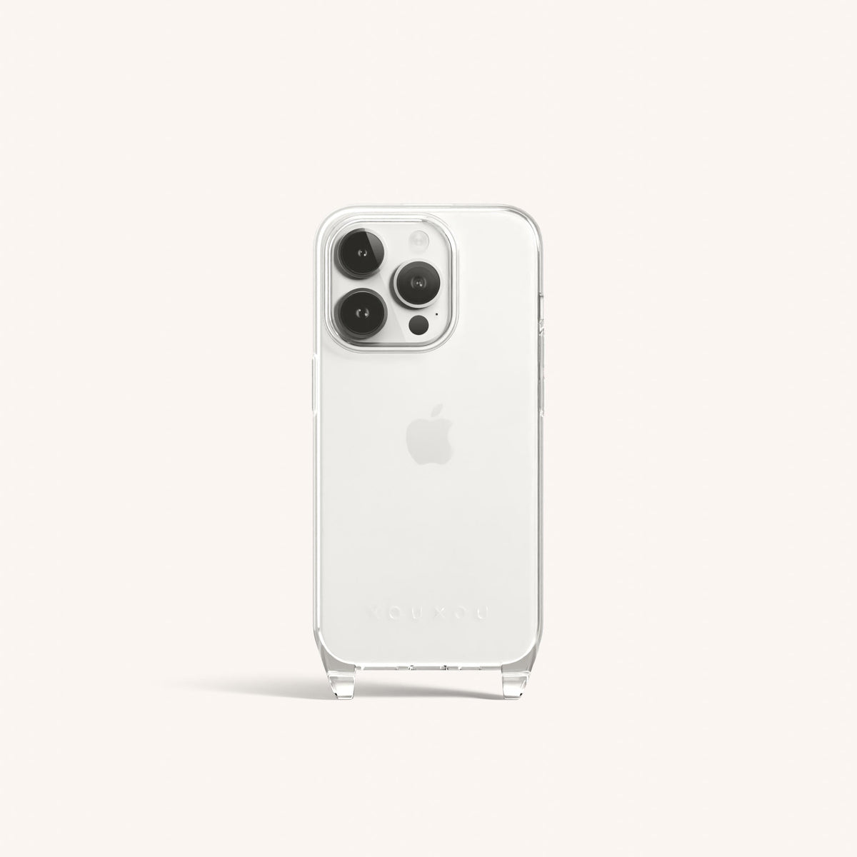 Phone Case with Eyelets for iPhone 15 Pro without MagSafe in Clear Total View | XOUXOU #phone model_iphone 15 pro