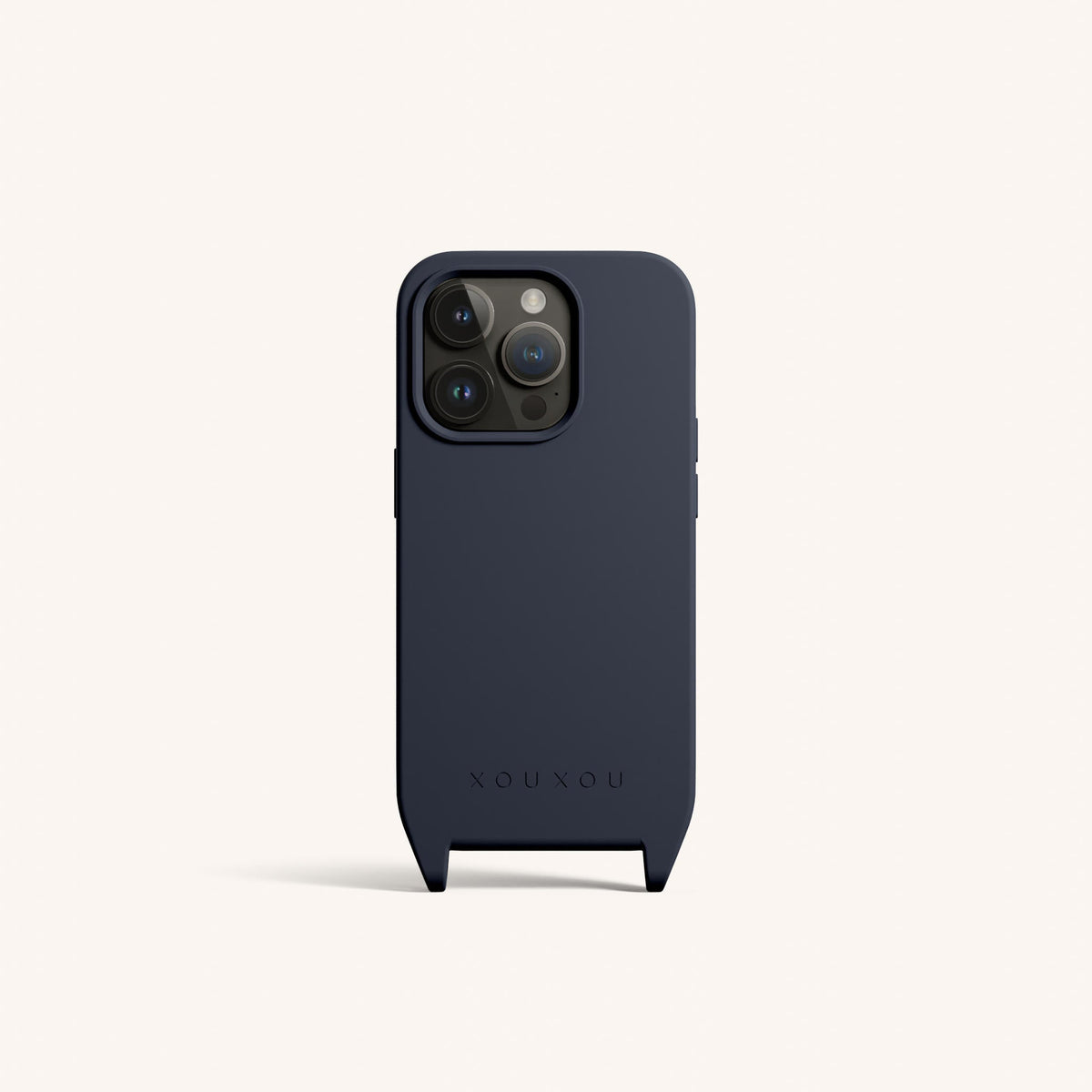 Phone Case with Eyelets for iPhone 15 Pro without MagSafe in Midnight Total View | XOUXOU #phone model_iphone 15 pro