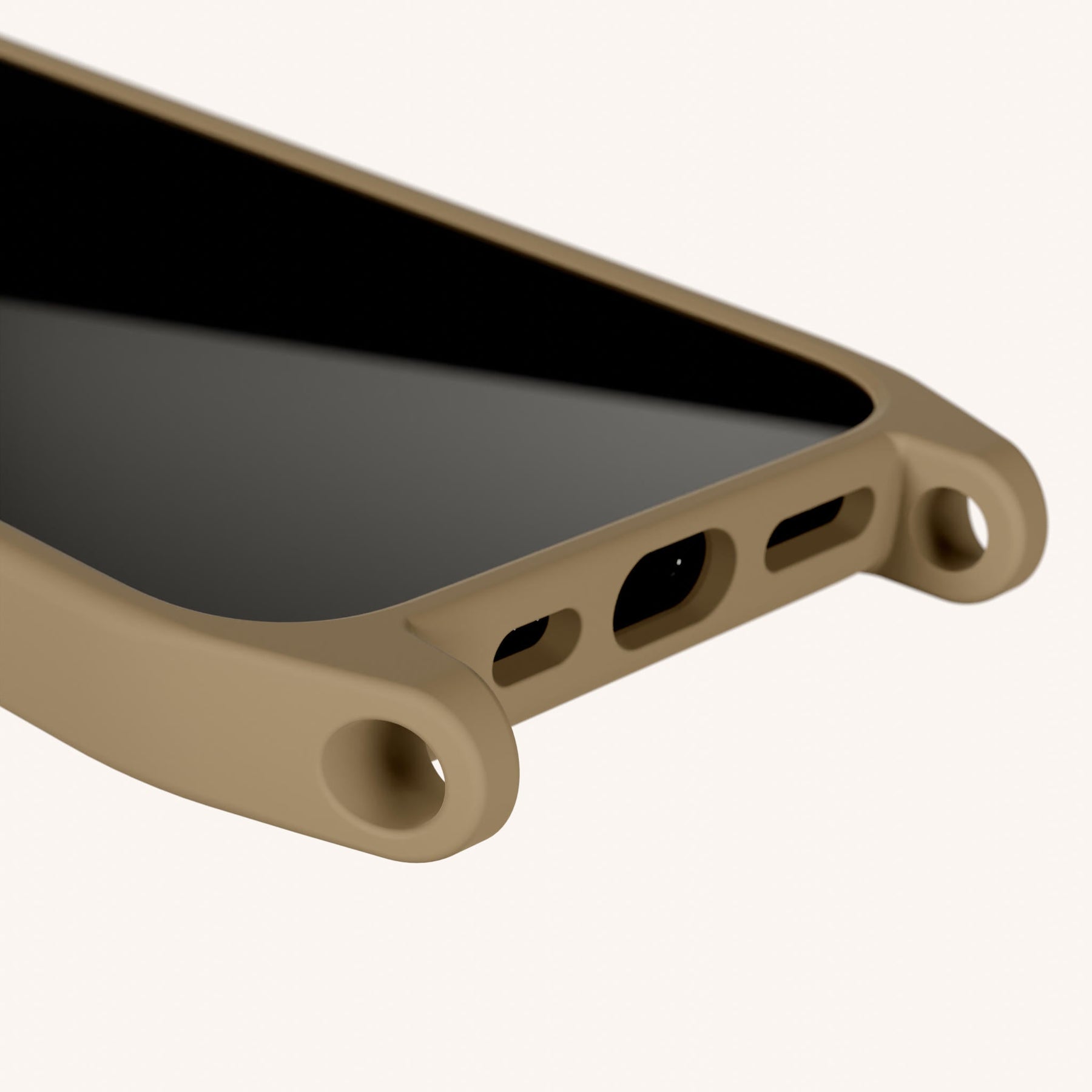 Phone Case with Eyelets in Taupe