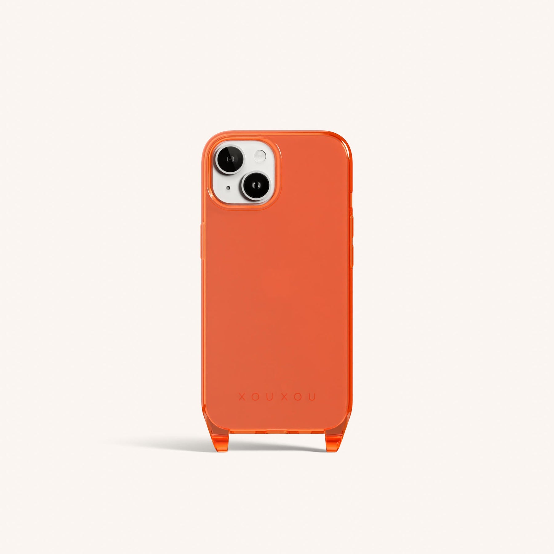 Handyhülle mit Ösen in Neon Orange transparent