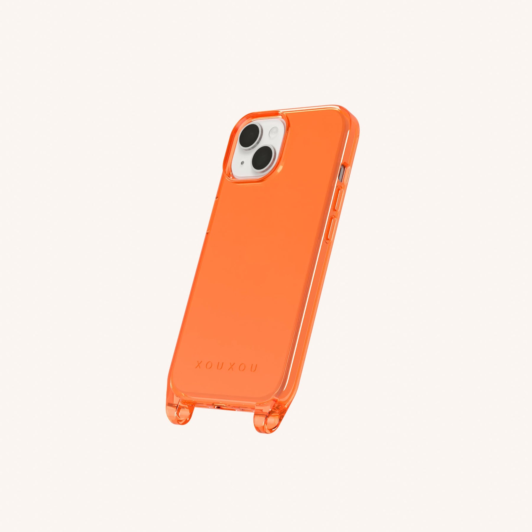 Handyhülle mit Ösen in Neon Orange transparent