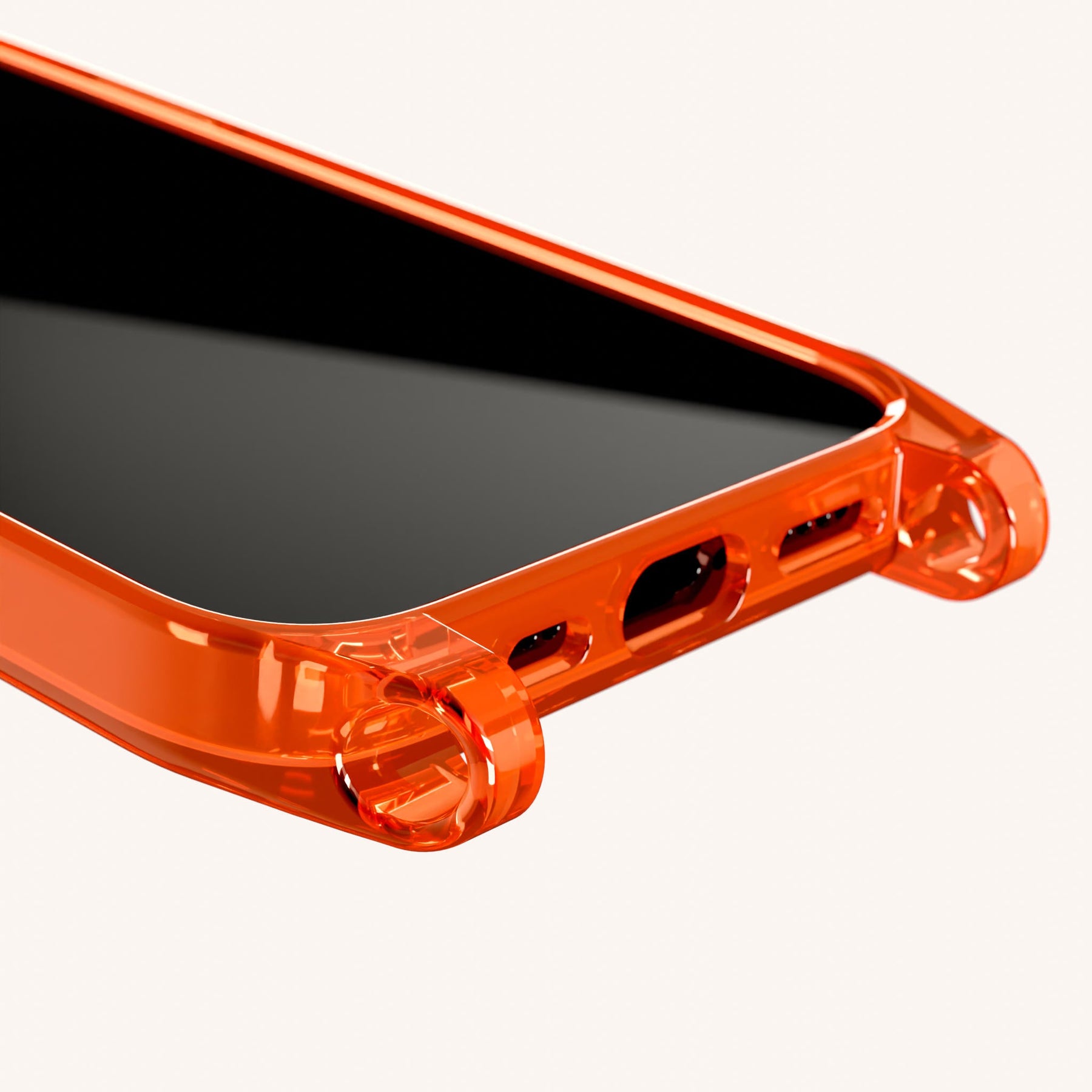 Handyhülle mit Ösen in Neon Orange transparent