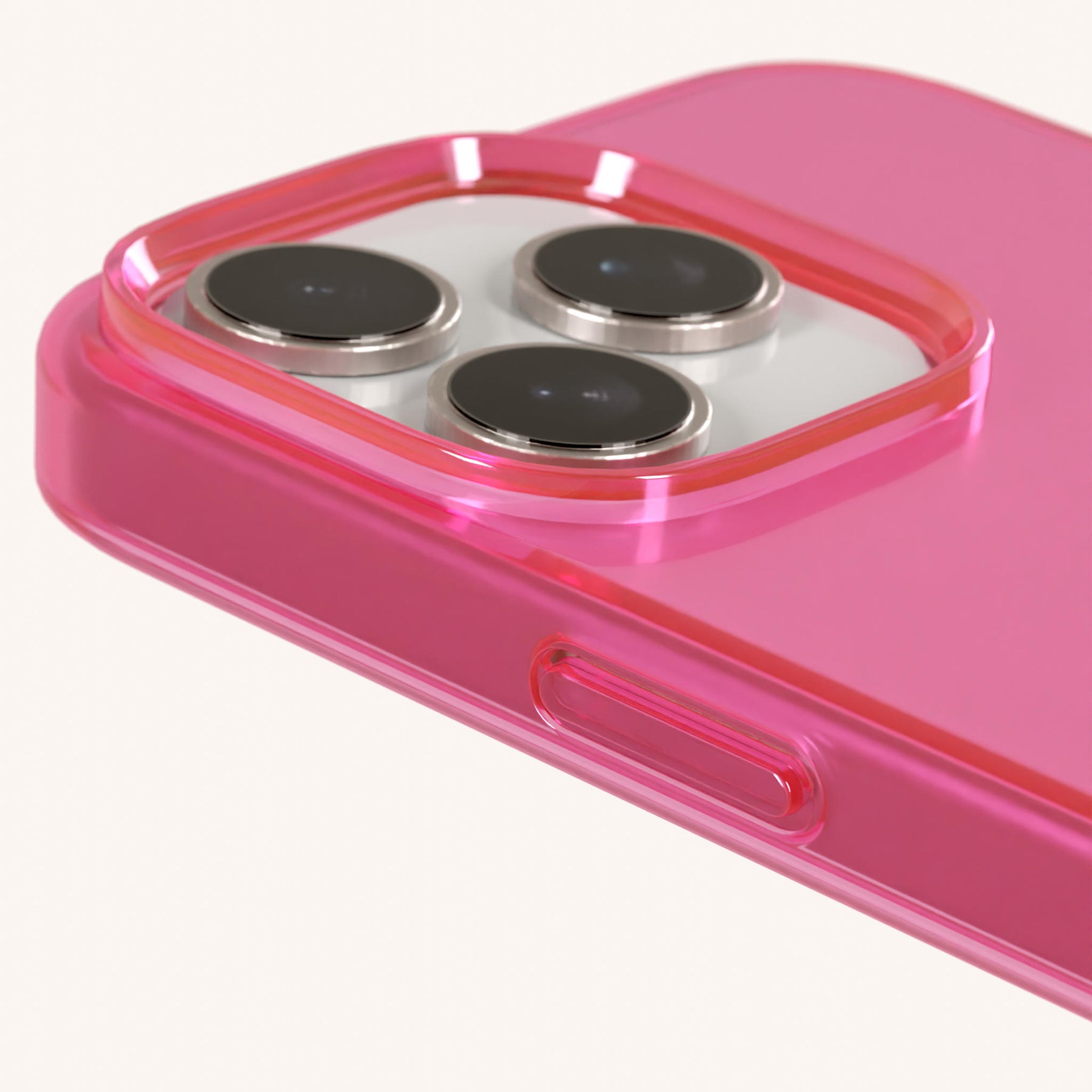 Phone Case with Eyelets in Cyber Pink Clear