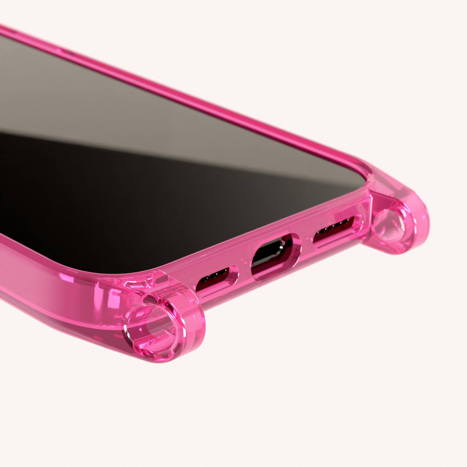 Phone Case with Eyelets in Cyber Pink Clear