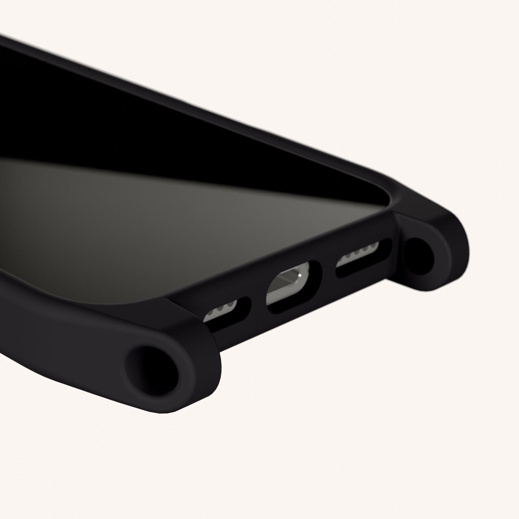 Phone Case with Eyelets in Black