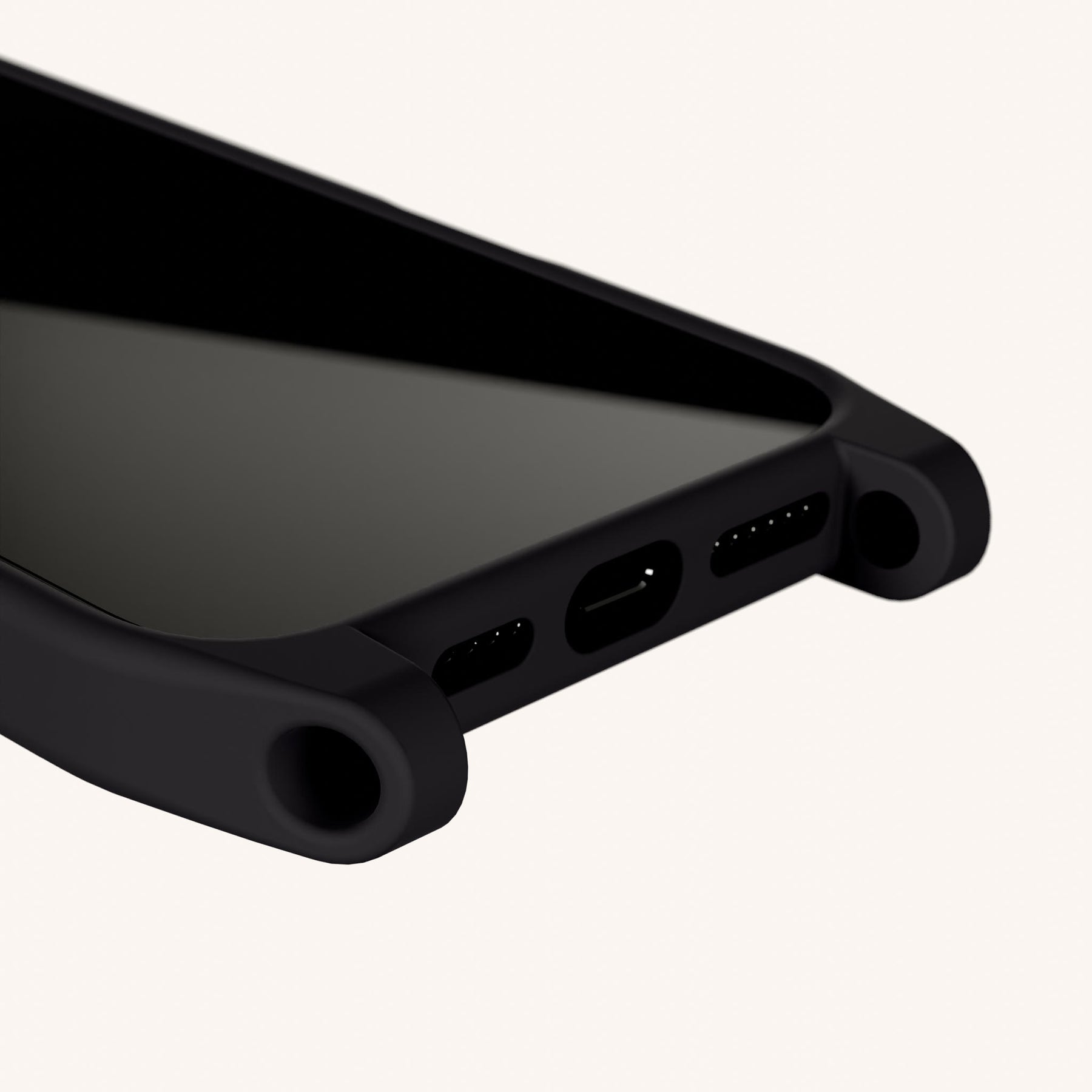 Phone Case with Eyelets in Black