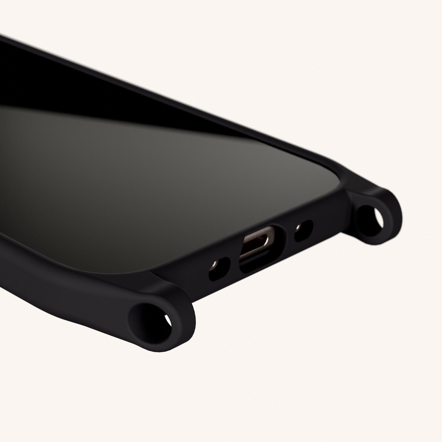 Phone Case with Eyelets in Black