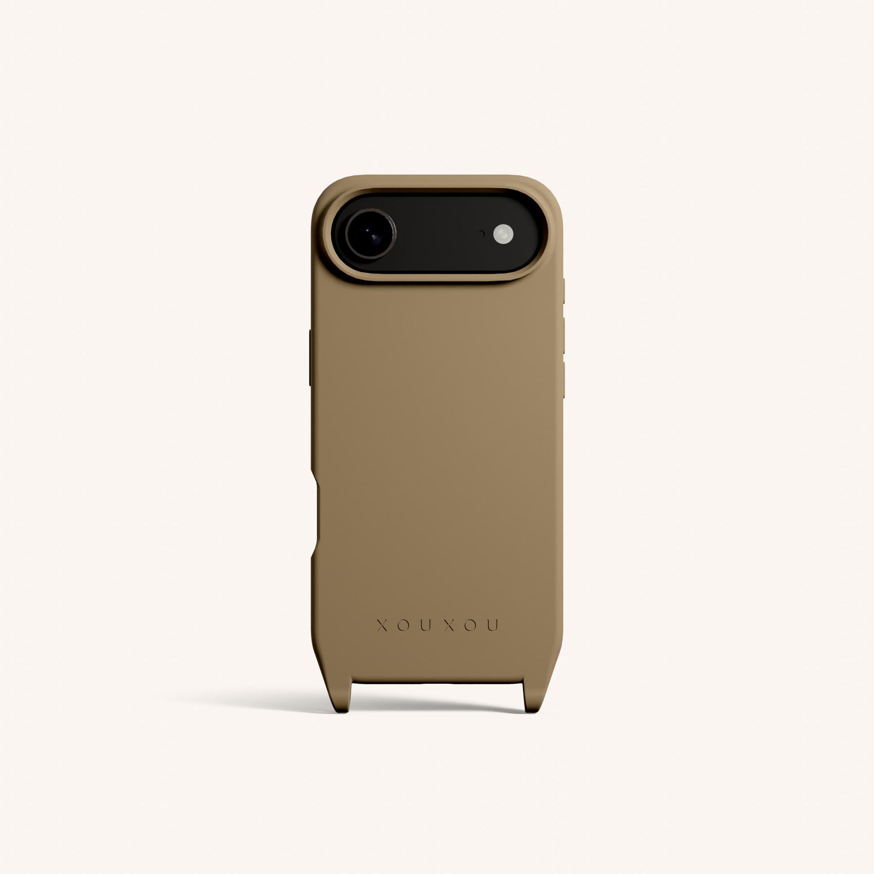 Handyhülle mit Ösen in Taupe