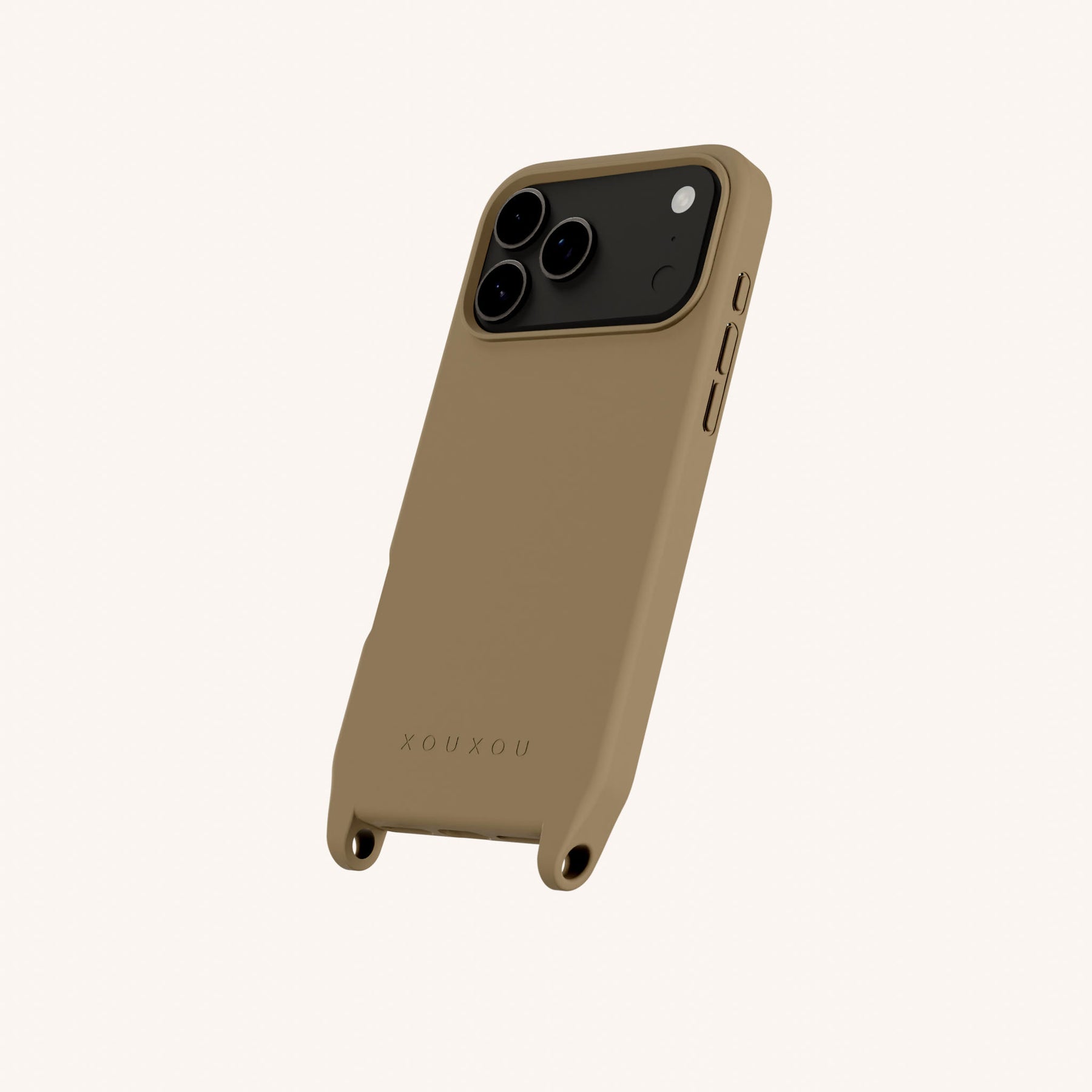 Handyhülle mit Ösen in Taupe