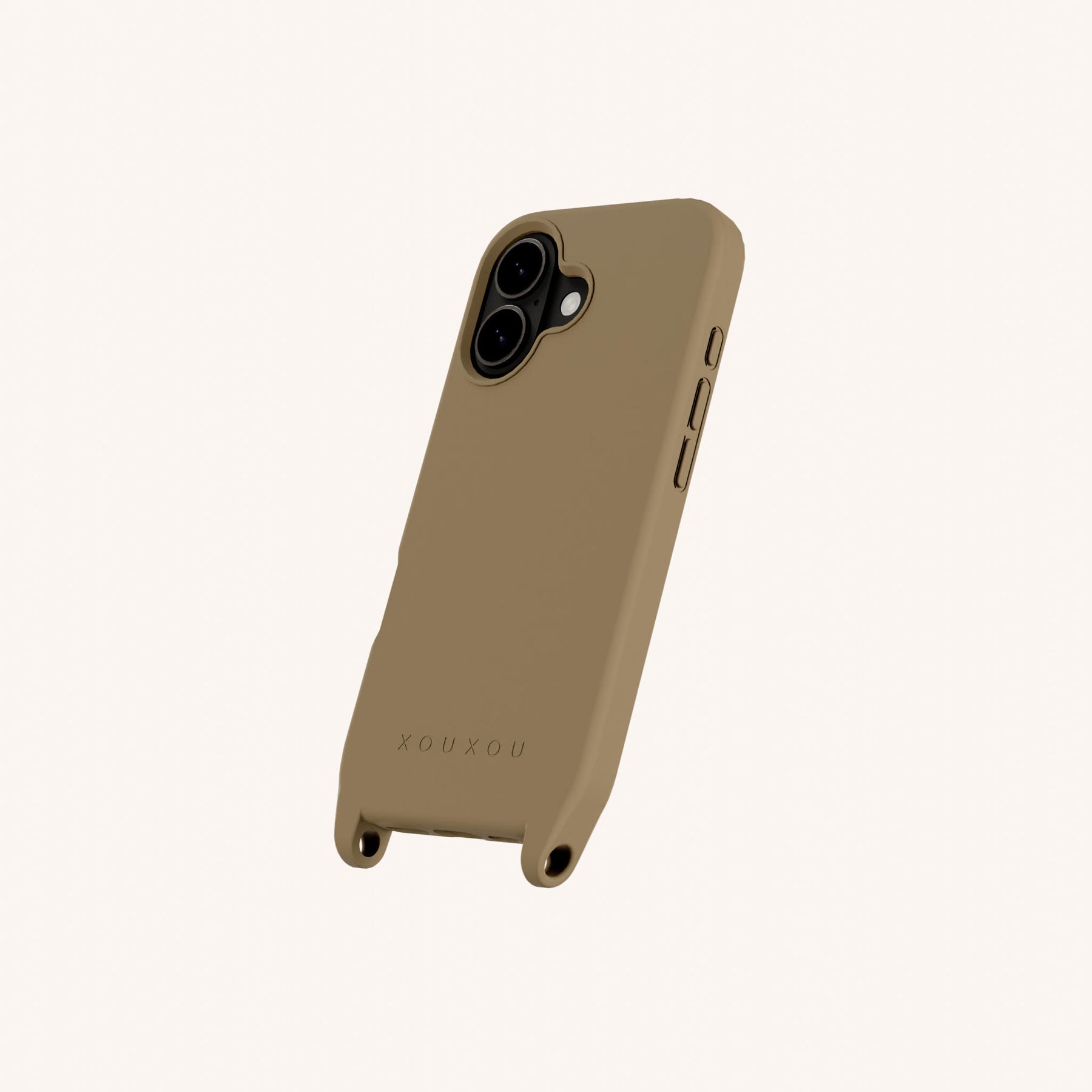Handyhülle mit Ösen in Taupe