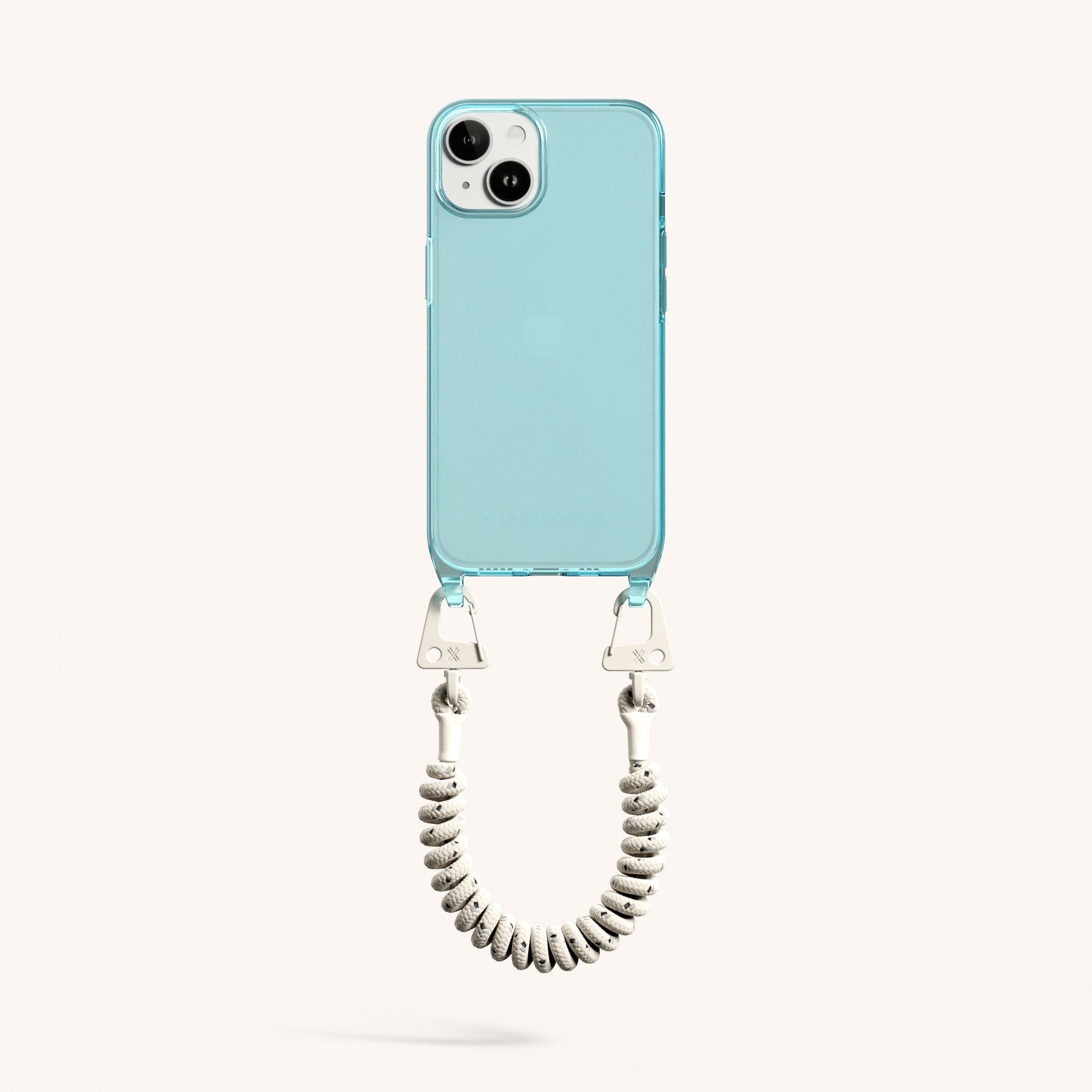 Phone Case with Spiral Rope in Pool Clear + Chalk