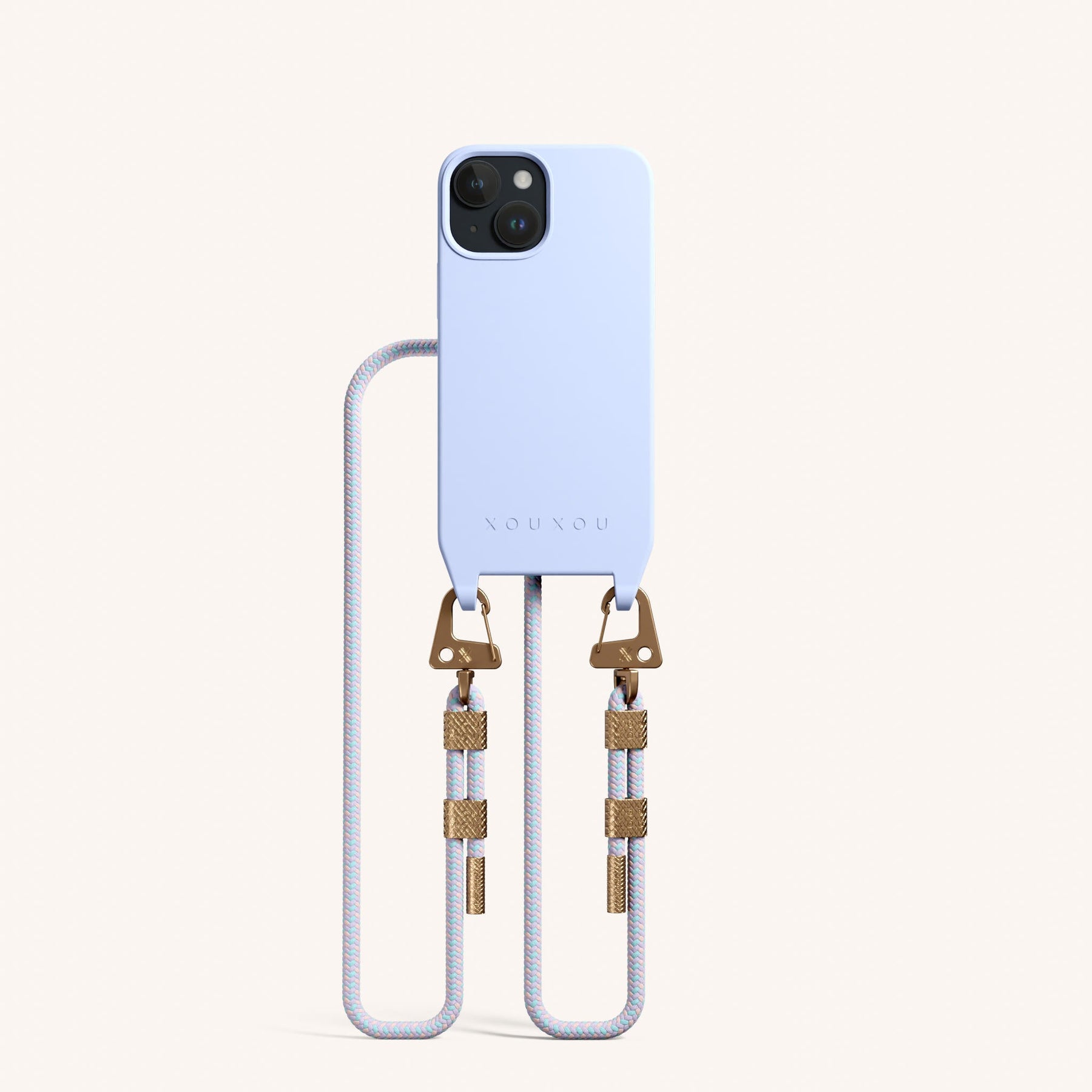 Handykette mit Karabinerband in Baby Blau + Vibrant Pastel