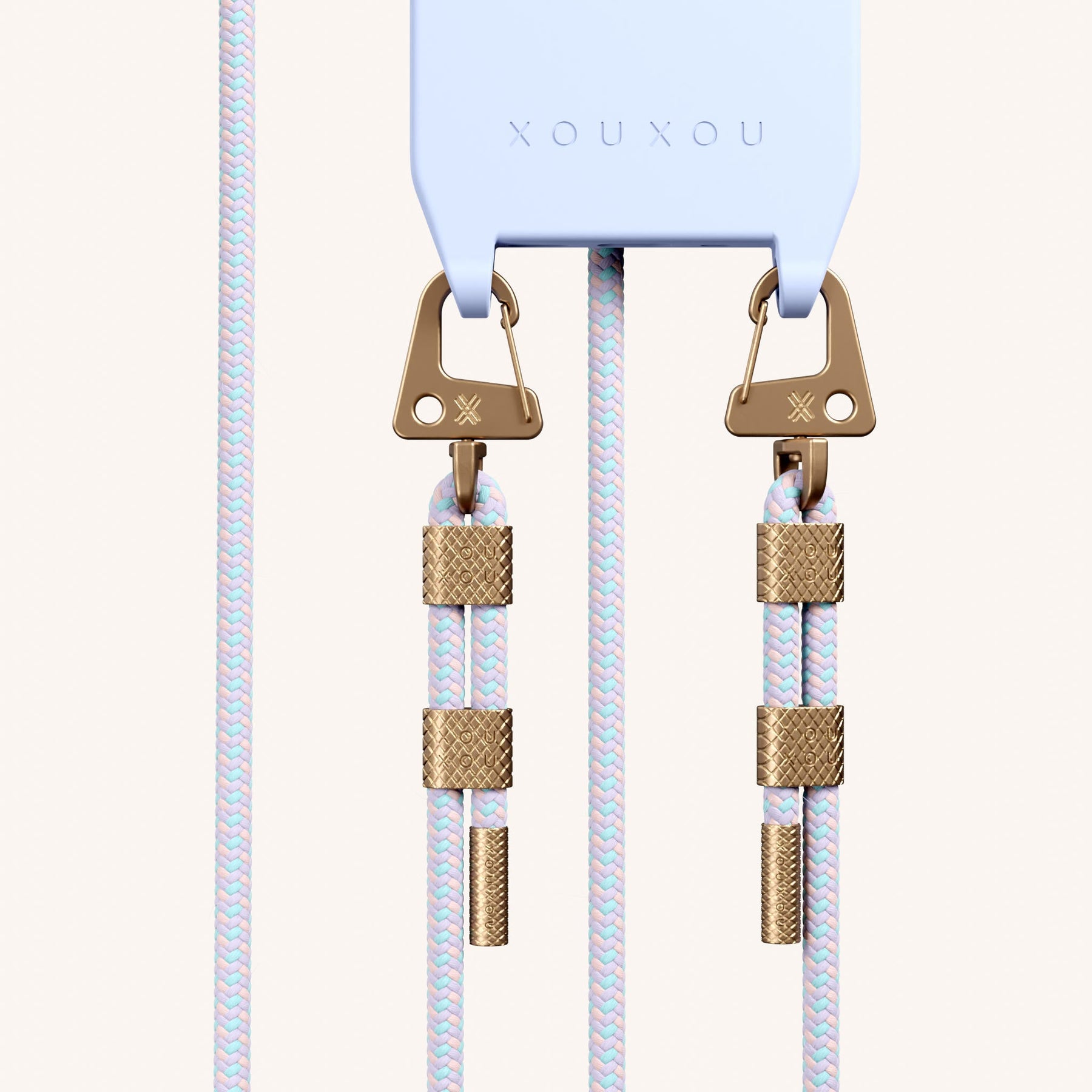 Handykette mit Karabinerband in Baby Blau + Vibrant Pastel