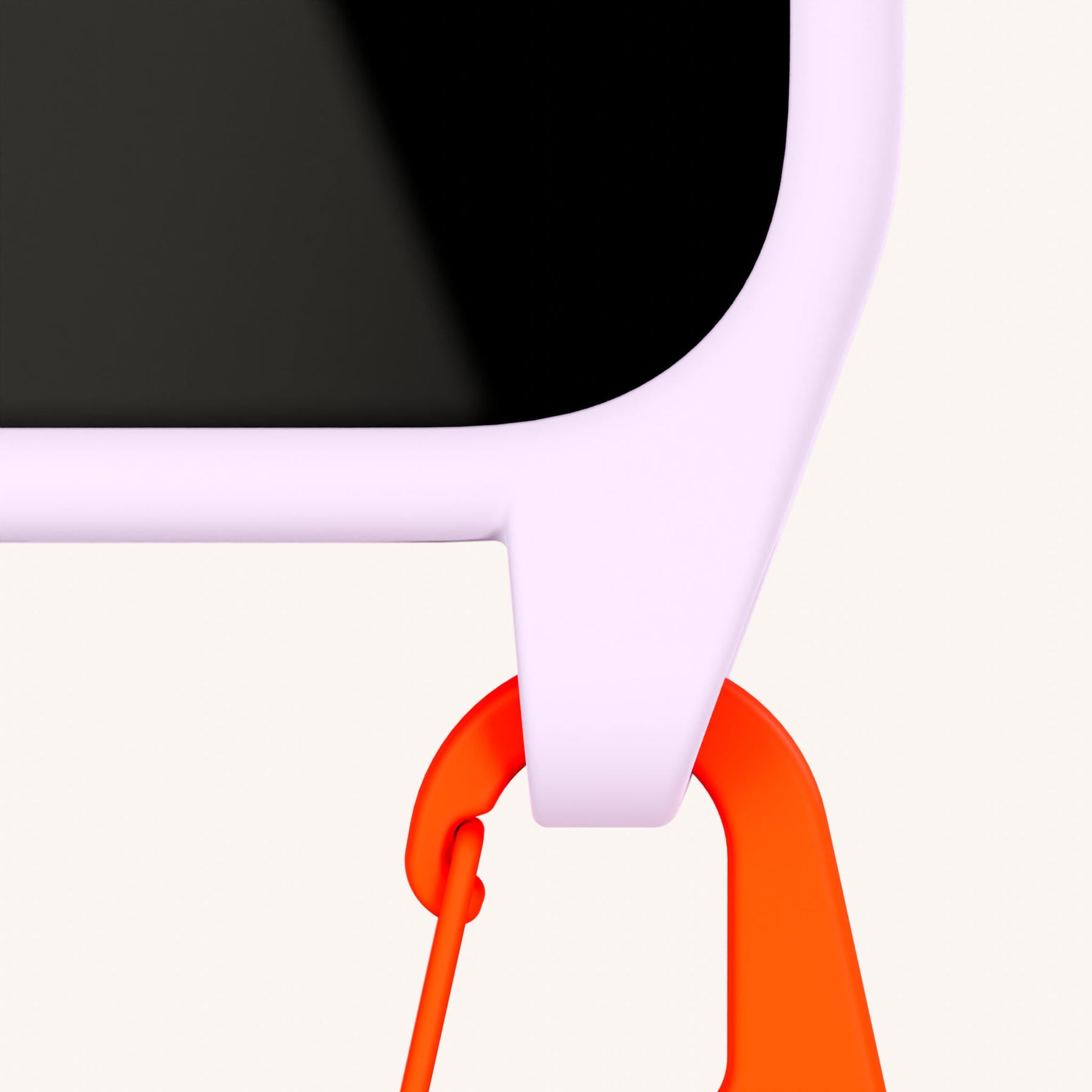 Phone Necklace with Carabiner Rope in Lilac + Orange Camouflage
