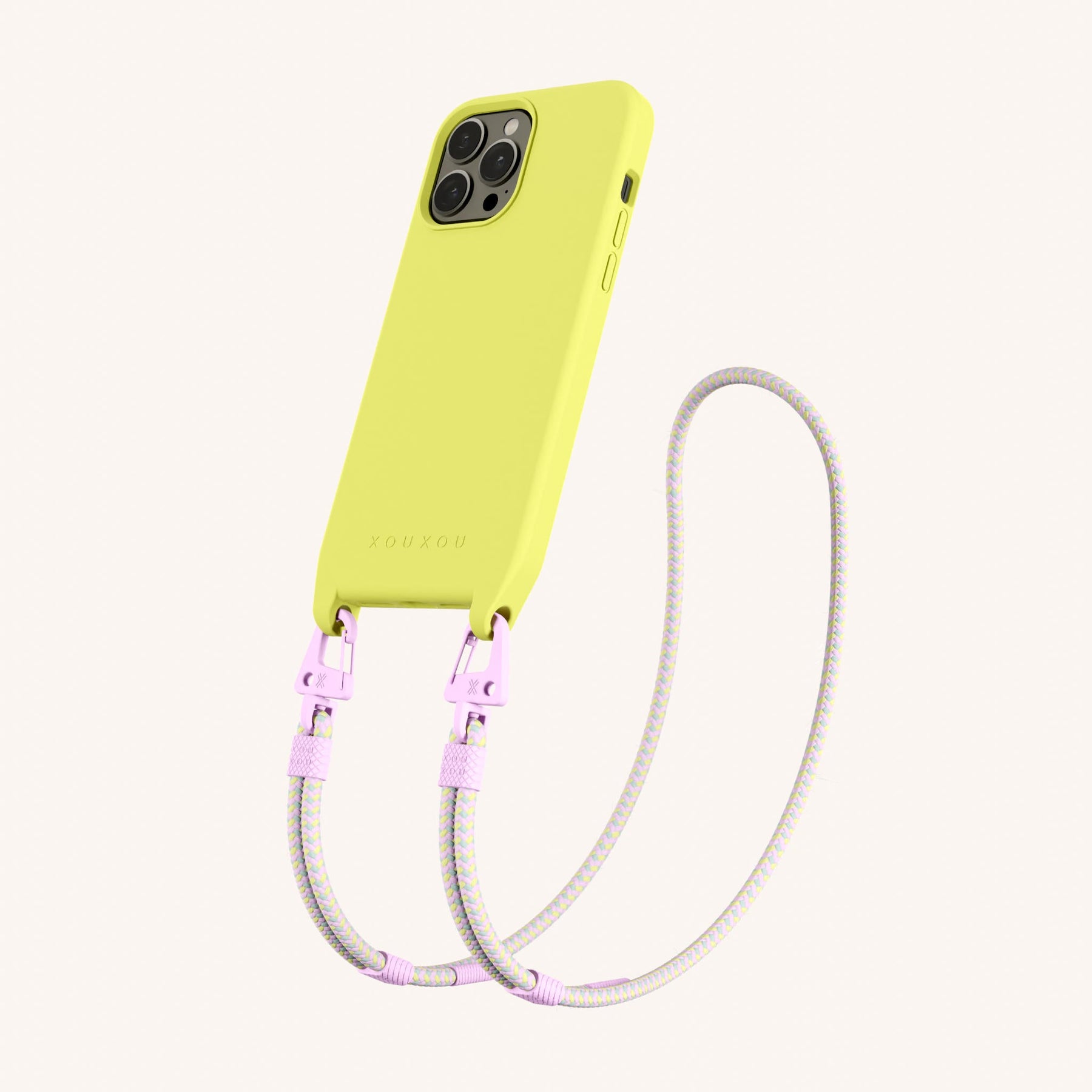 Phone Necklace with Carabiner Rope in Limoncello + Dolce